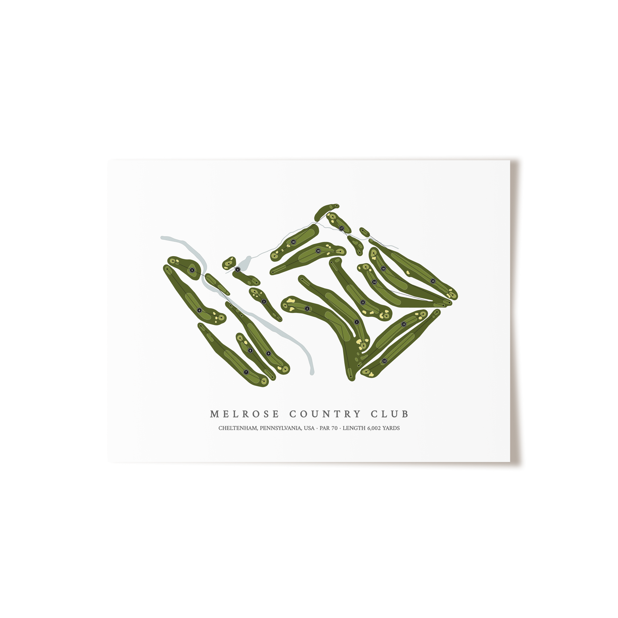 Melrose Country Club | Golf Course Map | Unframed