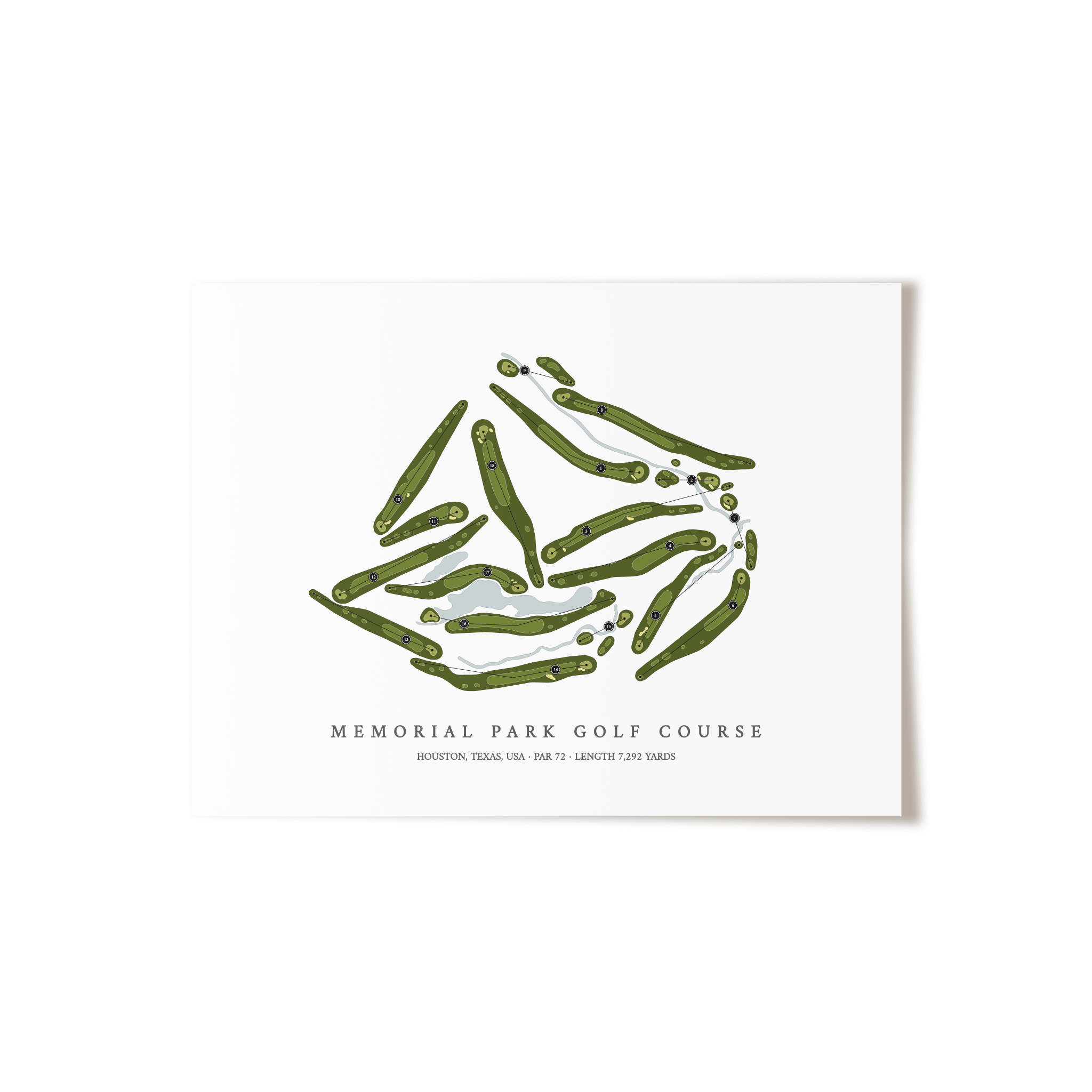 Memorial Park Golf Course | Golf Course Map | Unframed