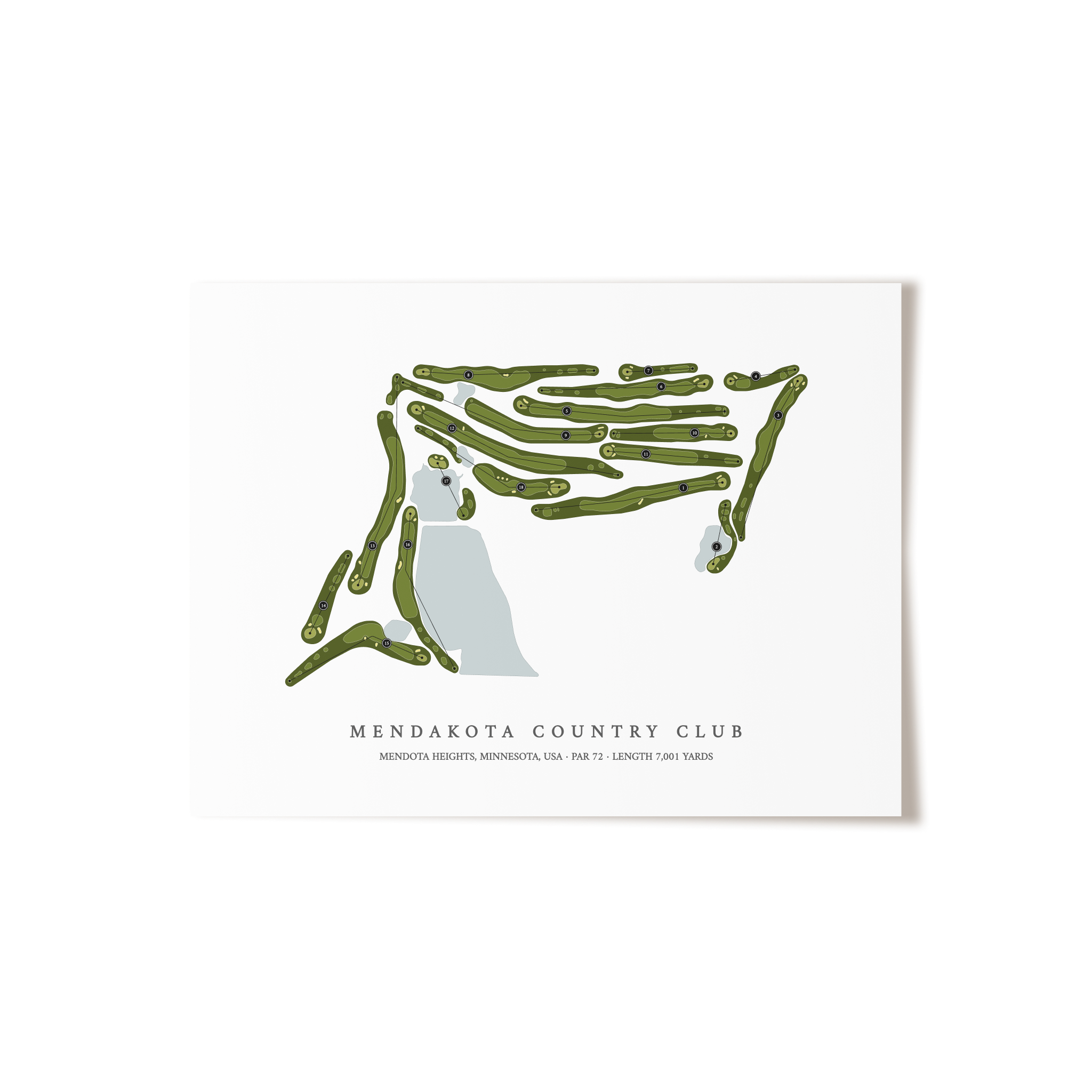Mendakota Country Club | Golf Course Map | Unframed