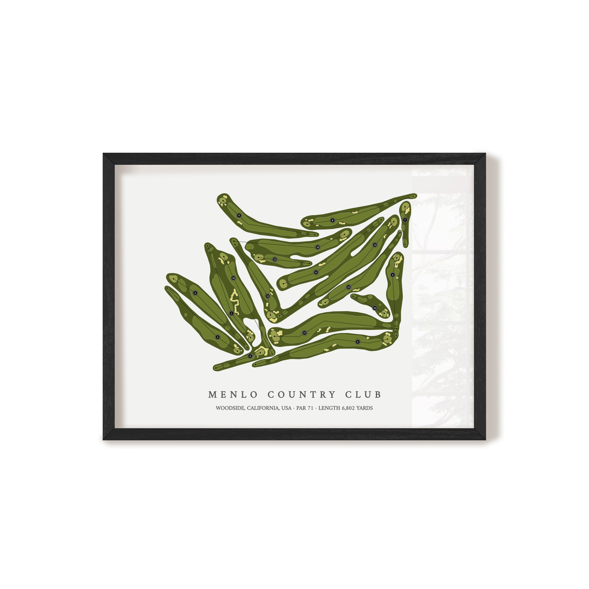 Menlo Country Club | Golf Course Map | Black Frame