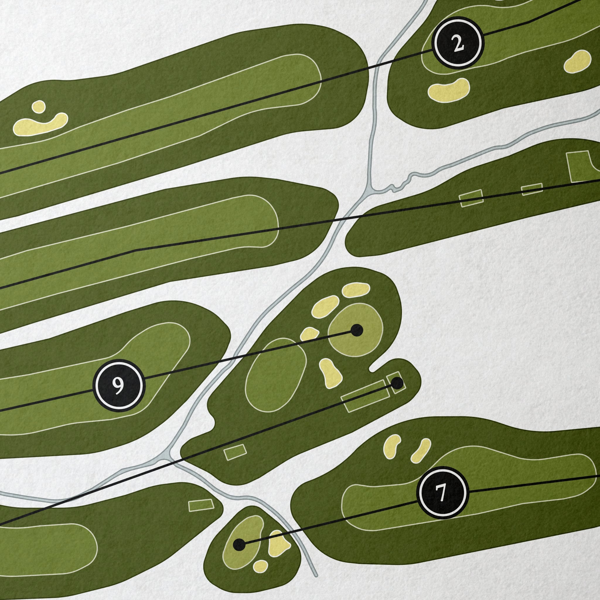 Merchantville Country Club | Golf Course Print | Close Up