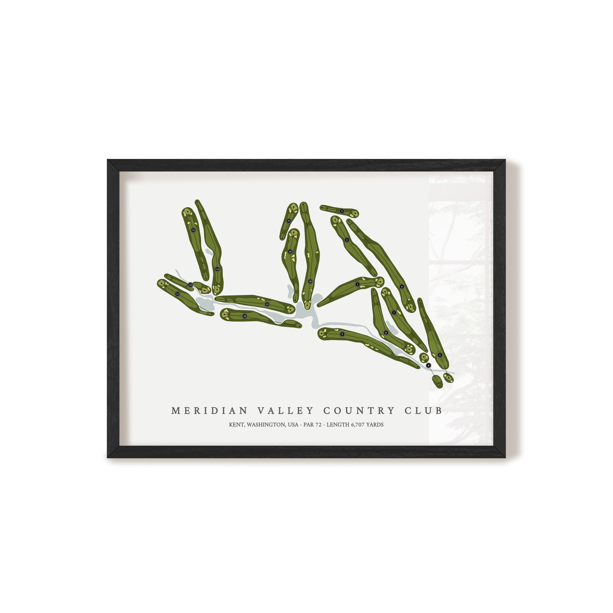 Meridian Valley Country Club | Golf Course Map | Black Frame