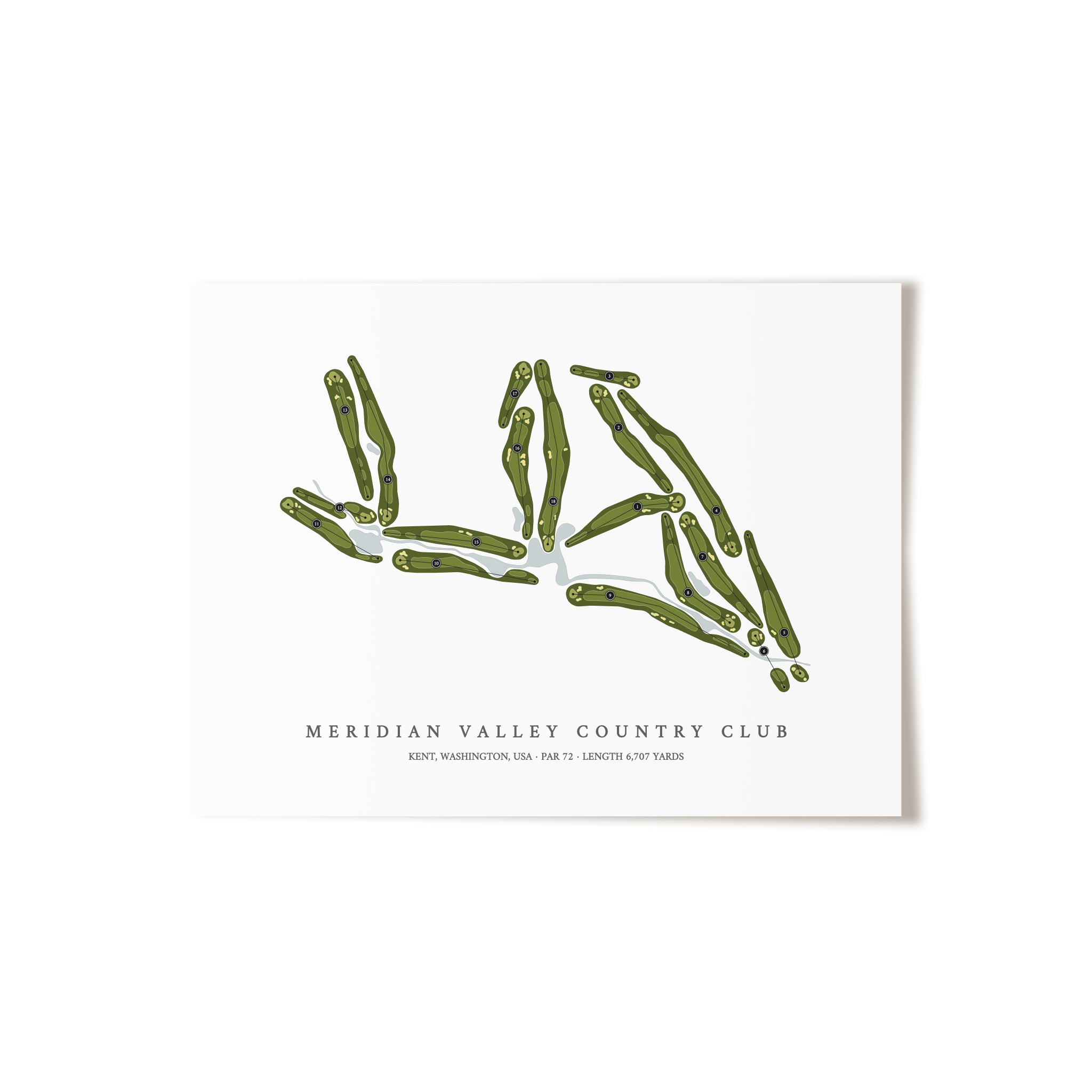 Meridian Valley Country Club | Golf Course Map | Unframed