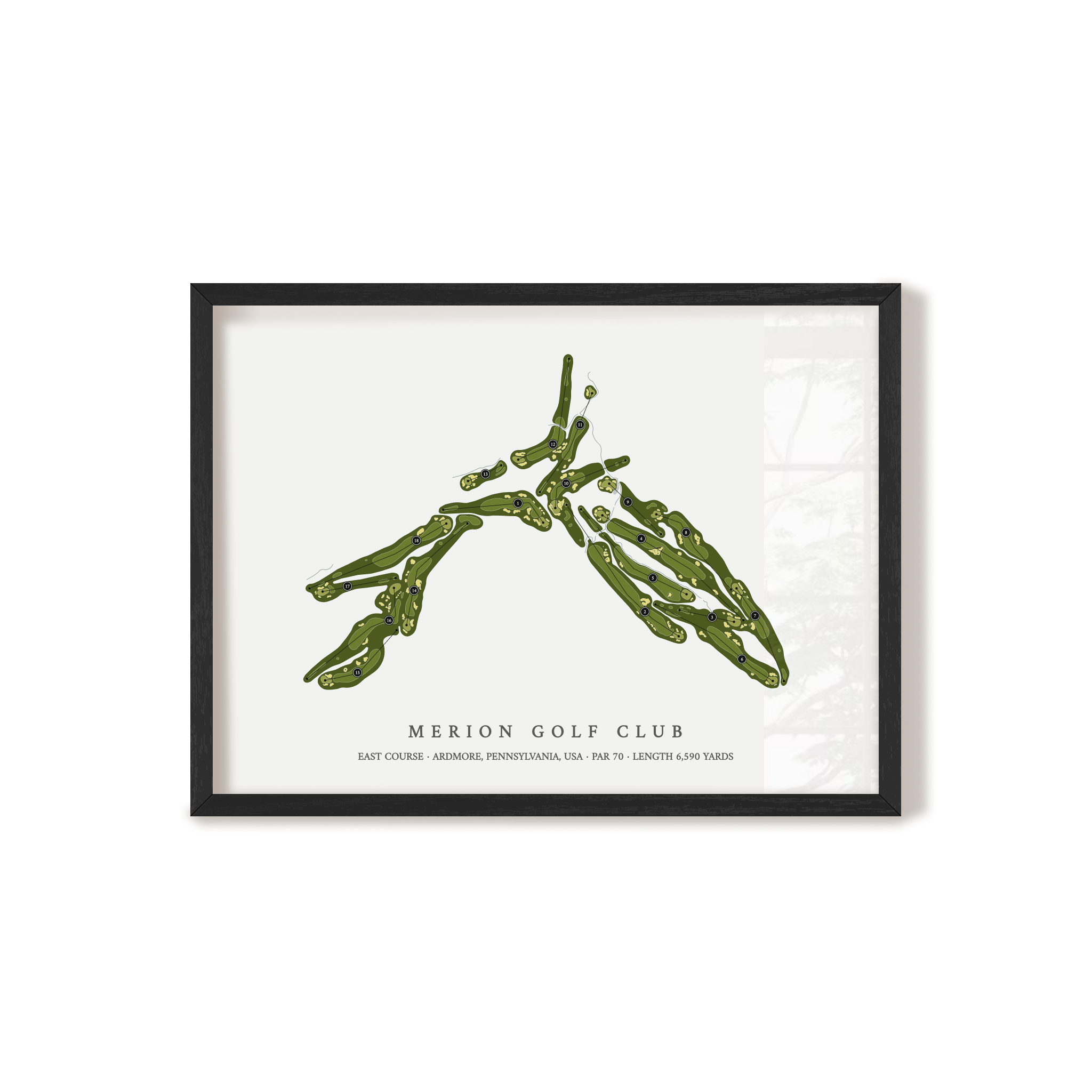 Merion Golf Club - East Course | Golf Course Print | Black Frame