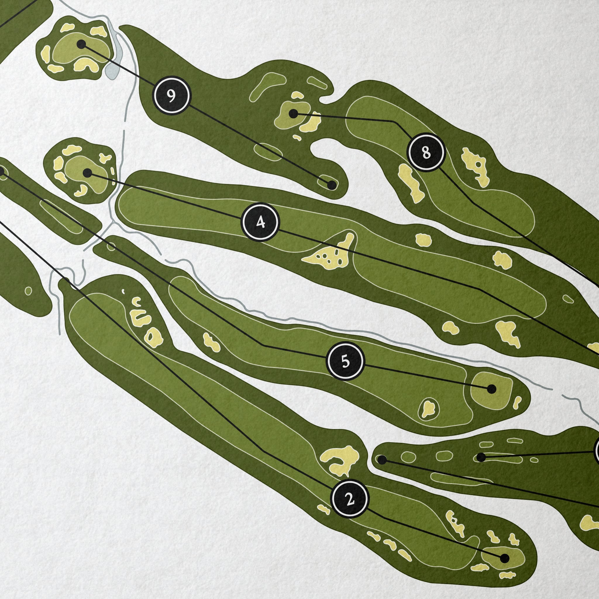 Merion Golf Club - East Course | Golf Course Print | Close Up