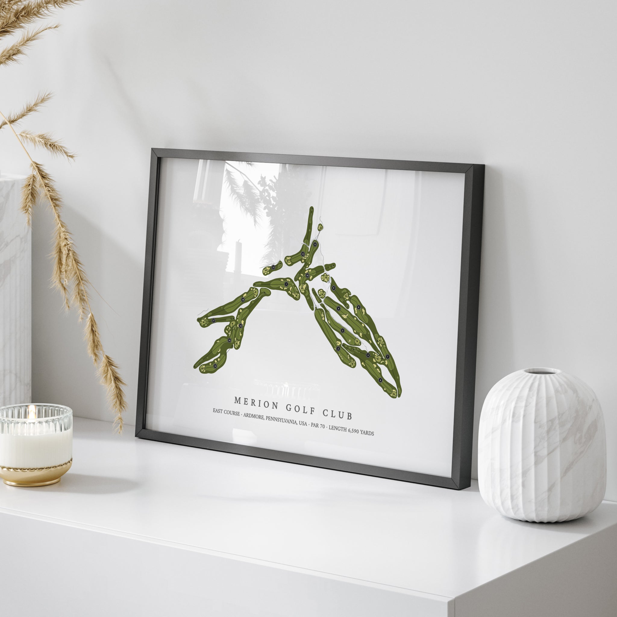 Merion Golf Club - East Course | Golf Course Print | On Table