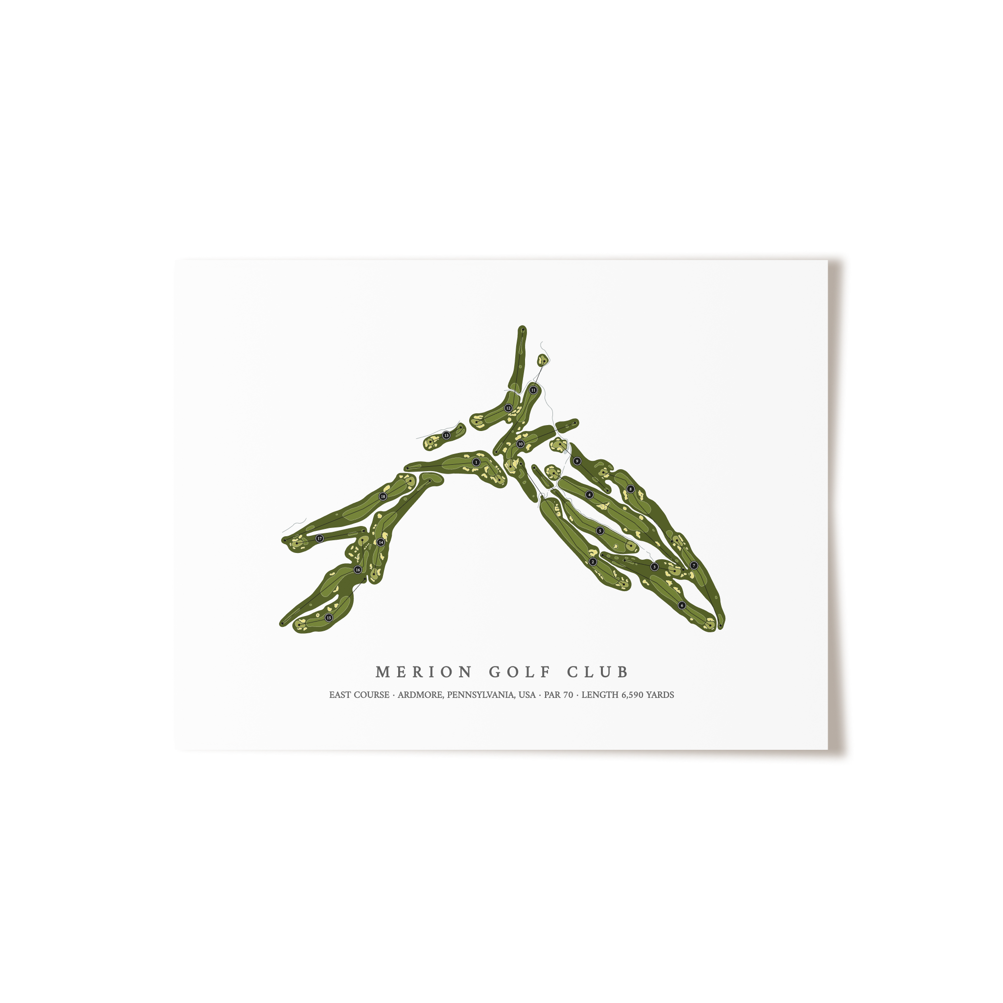 Merion Golf Club - East Course | Golf Course Print | Unframed