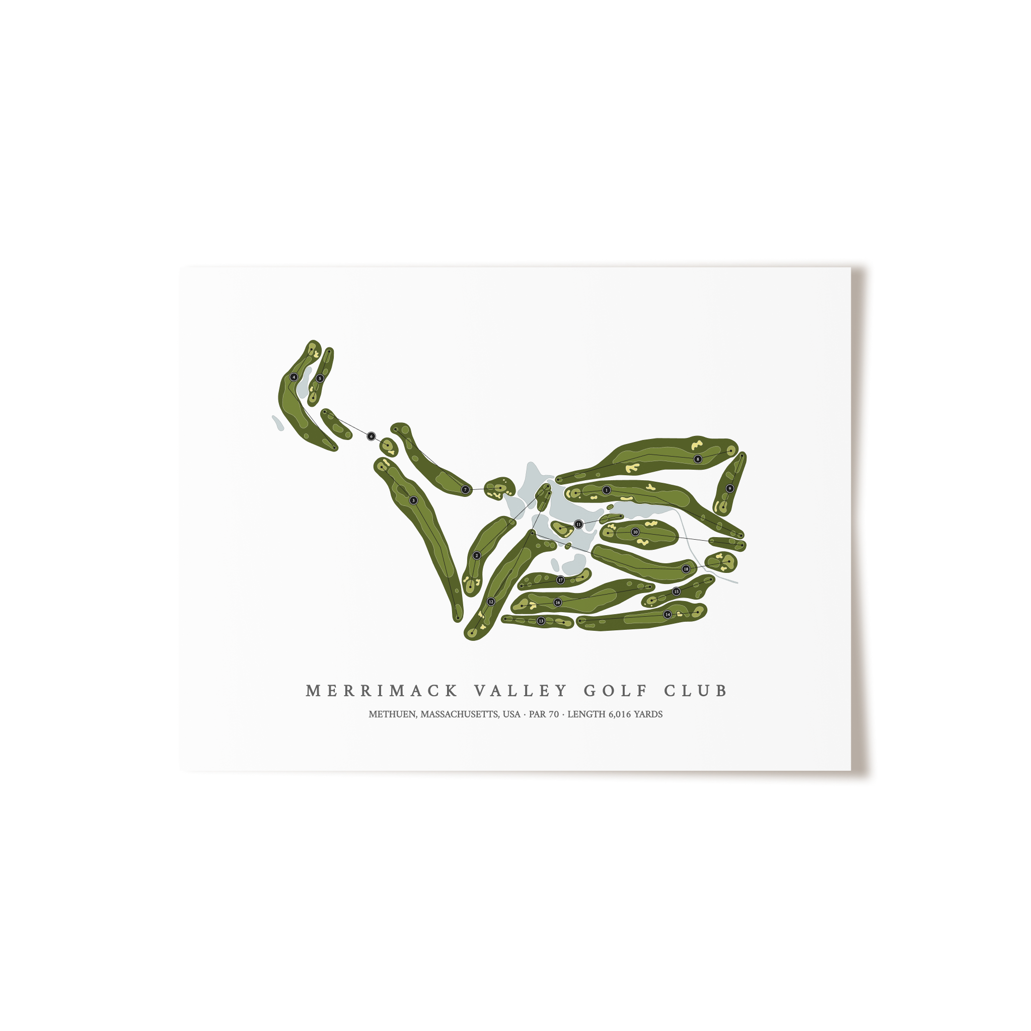 Merrimack Valley Golf Club | Golf Course Map | Unframed