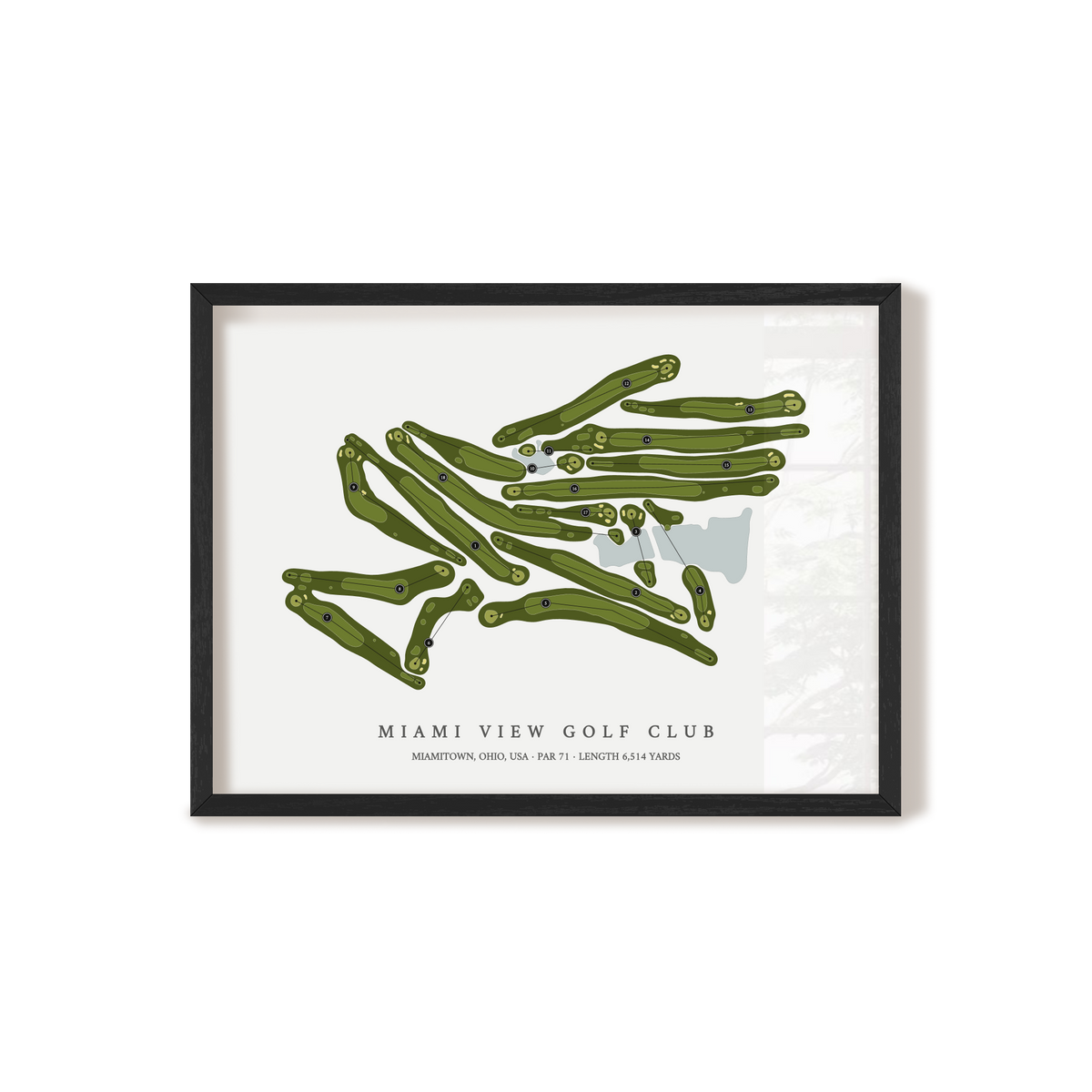 Miami View Golf Club | Golf Course Map | Black Frame