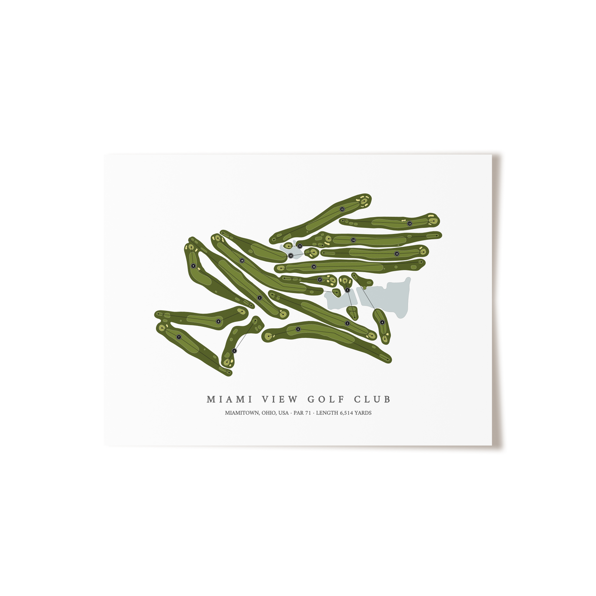 Miami View Golf Club | Golf Course Map | Unframed