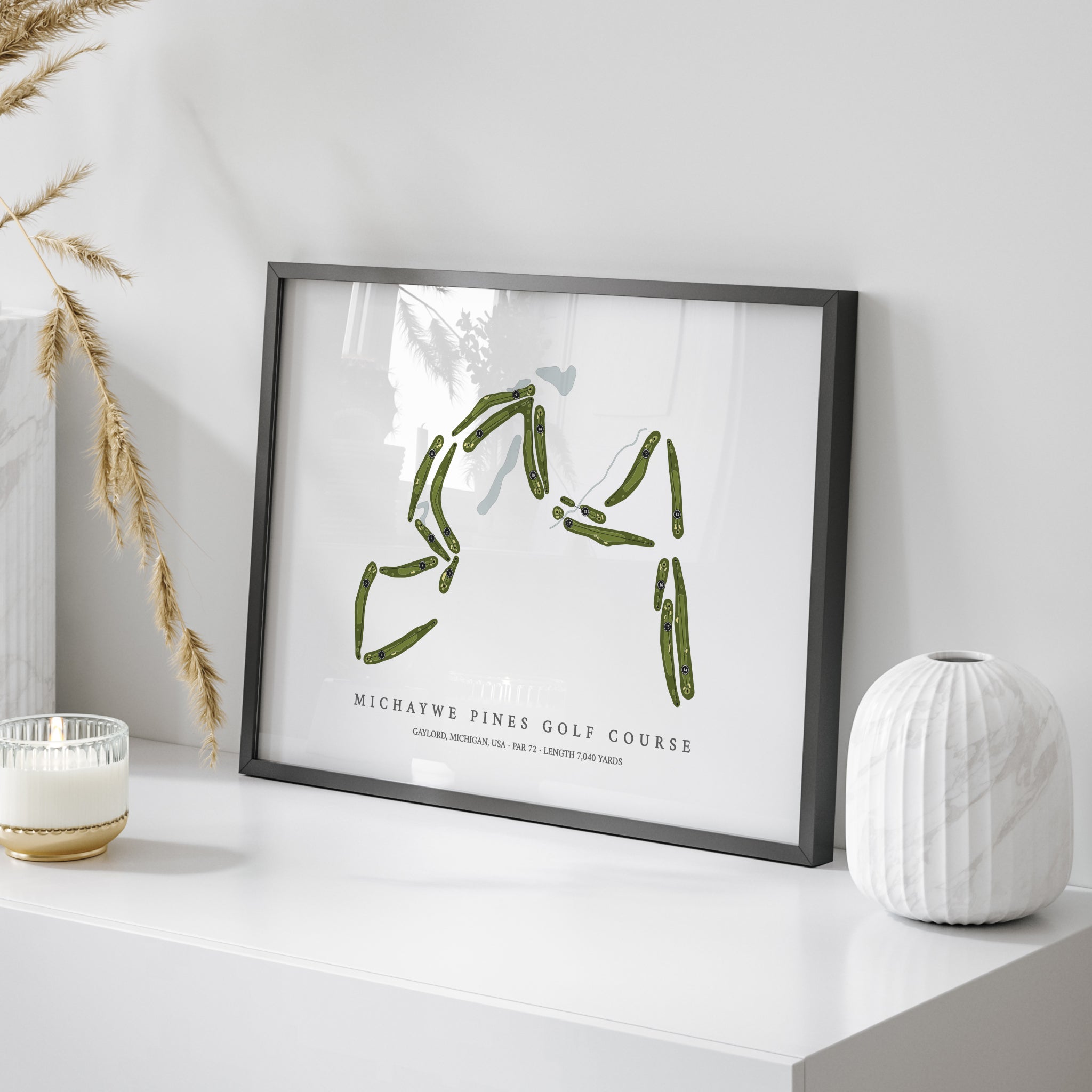 Michaywe Pines Golf Course | Golf Course Print | On Table