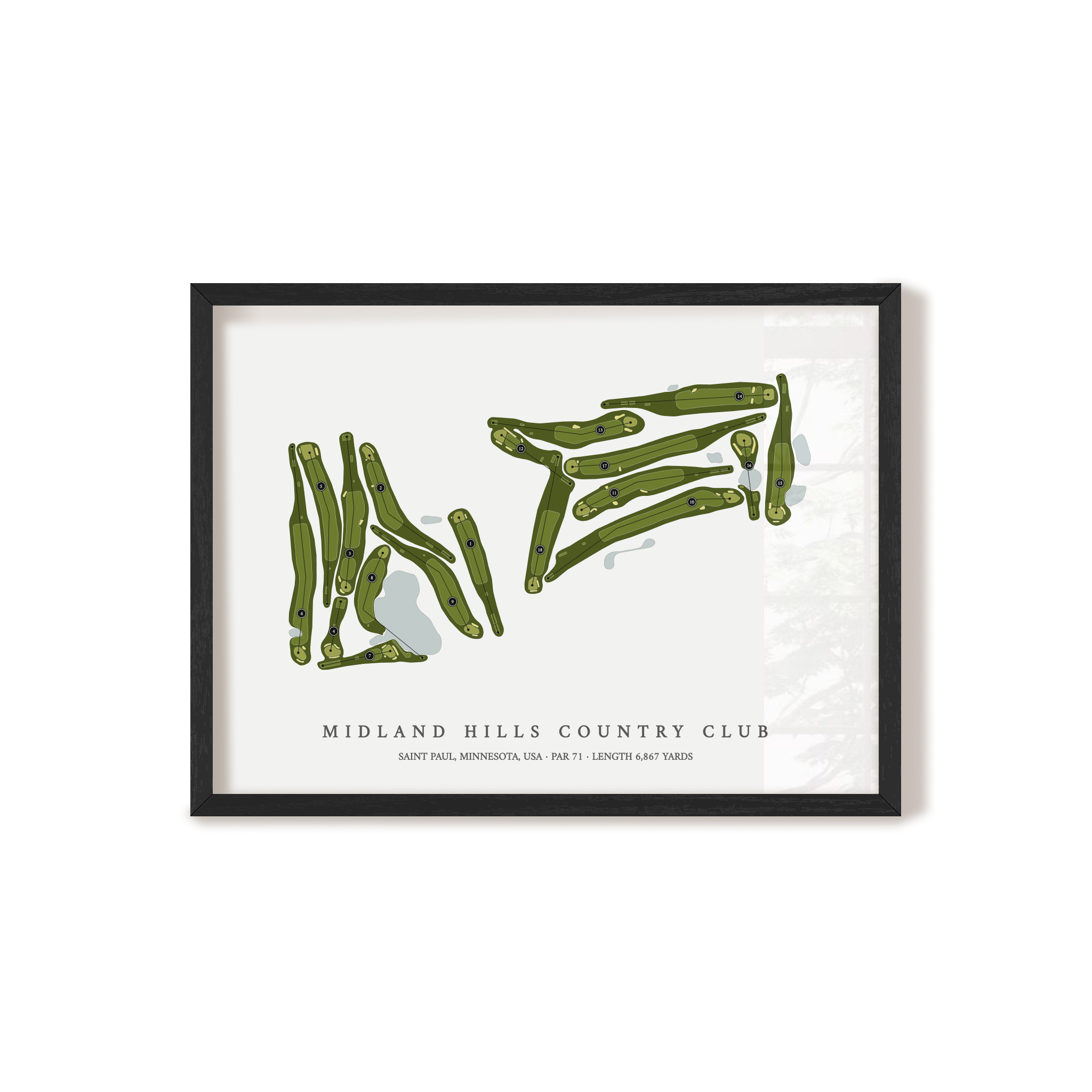 Midland Hills Country Club | Golf Course Print | Black Frame