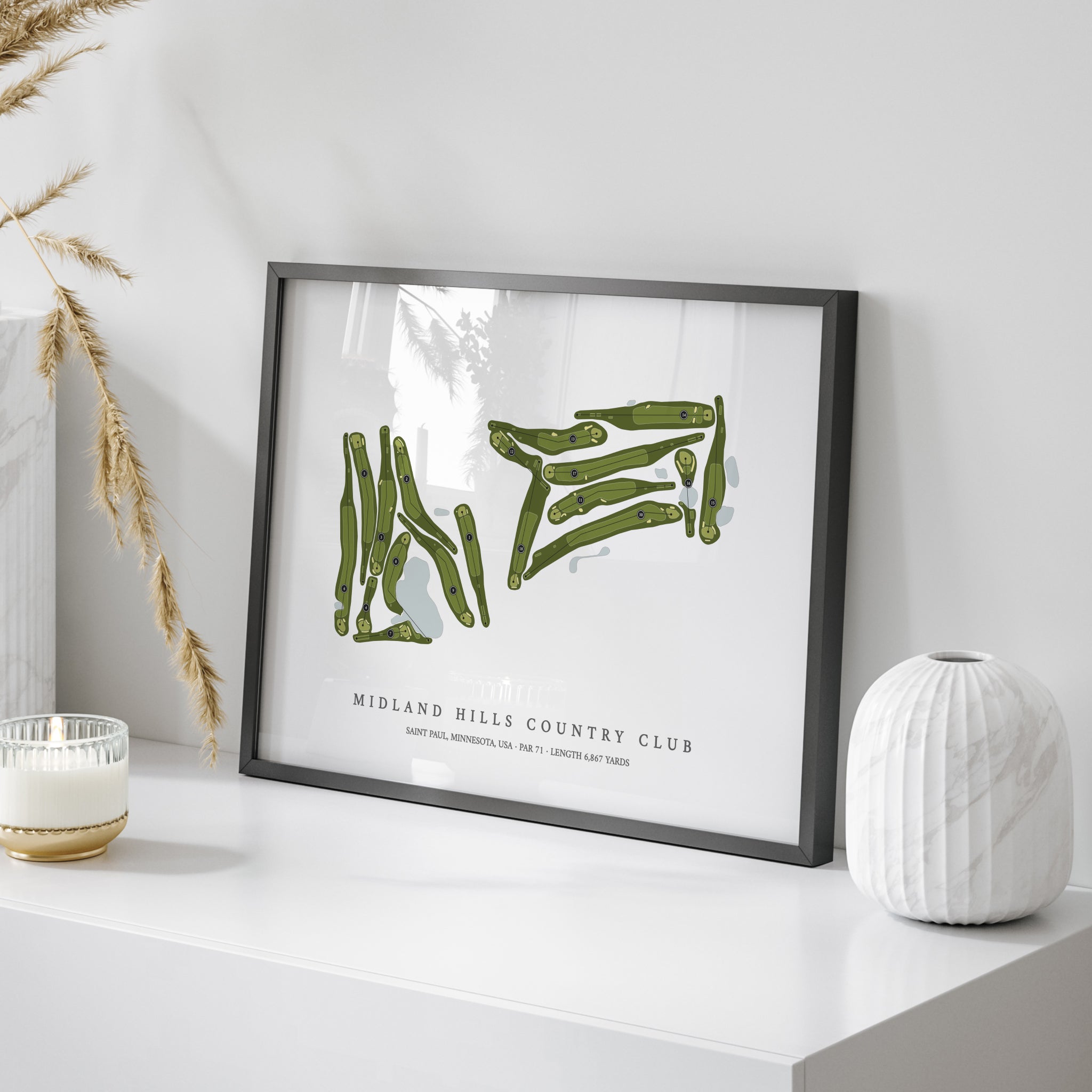 Midland Hills Country Club | Golf Course Print | On Table