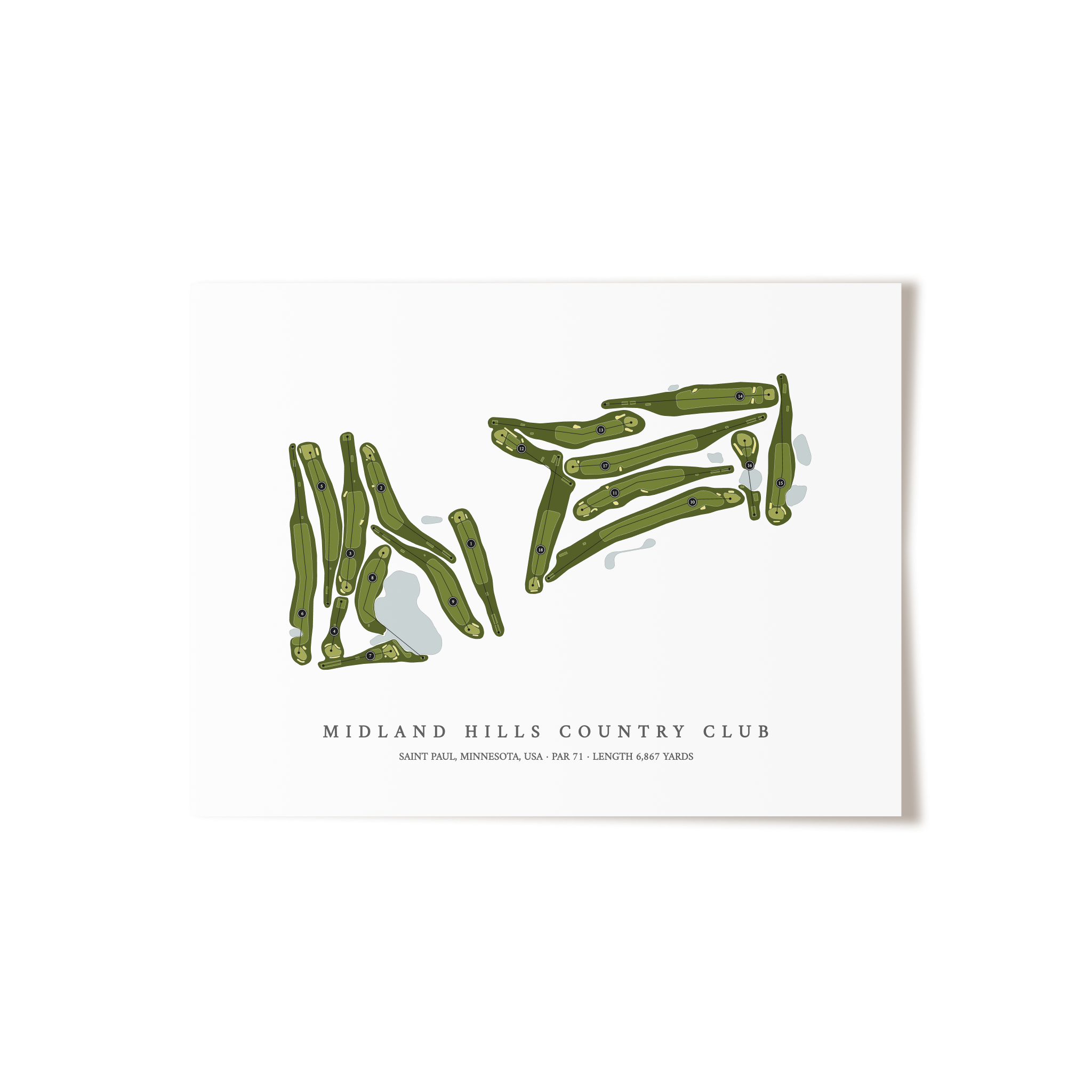 Midland Hills Country Club | Golf Course Print | Unframed