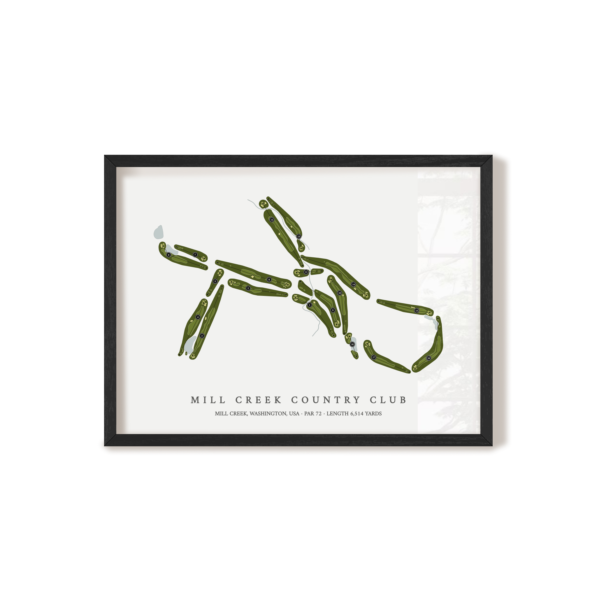 Mill Creek Country Club | Golf Course Map | Black Frame
