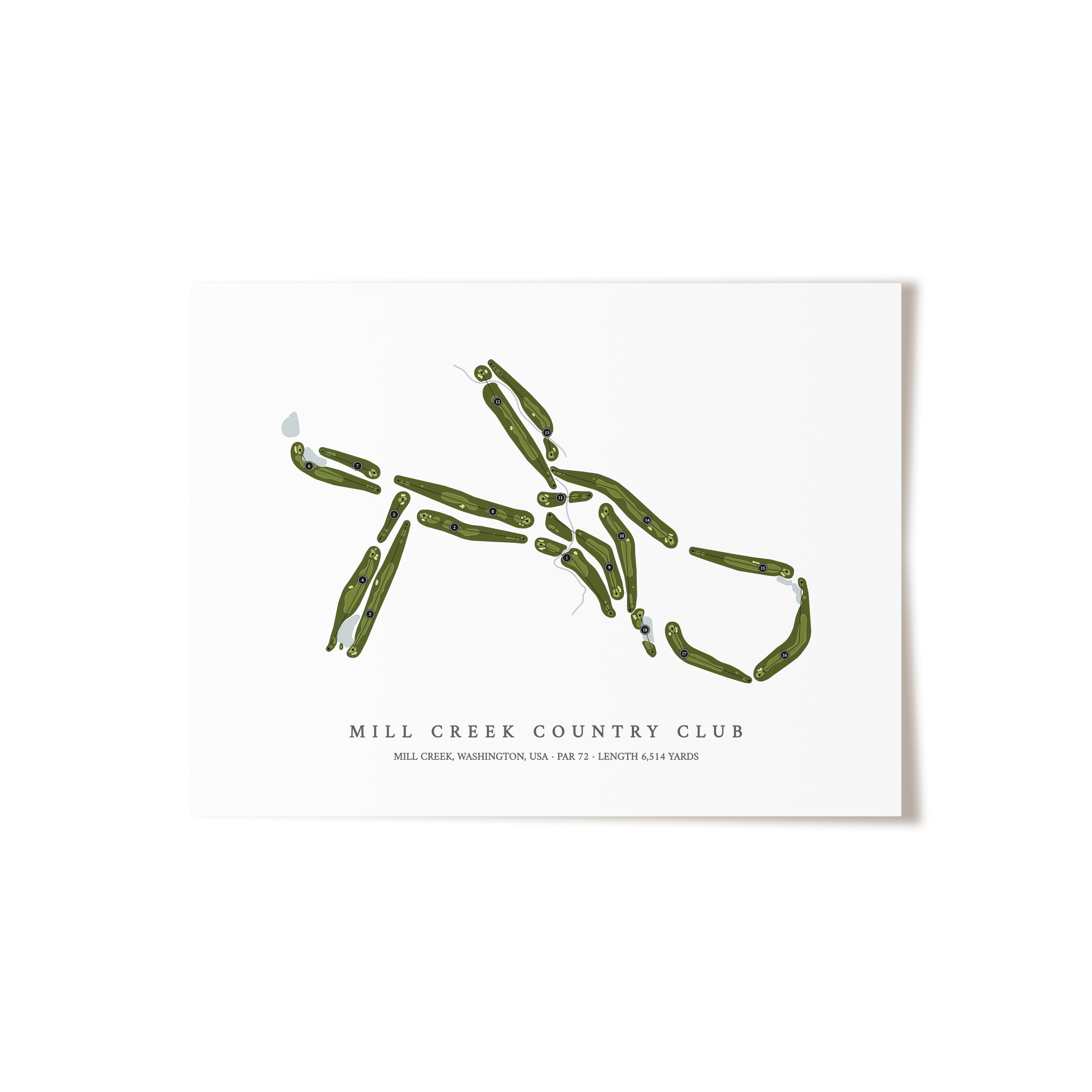Mill Creek Country Club | Golf Course Map | Unframed