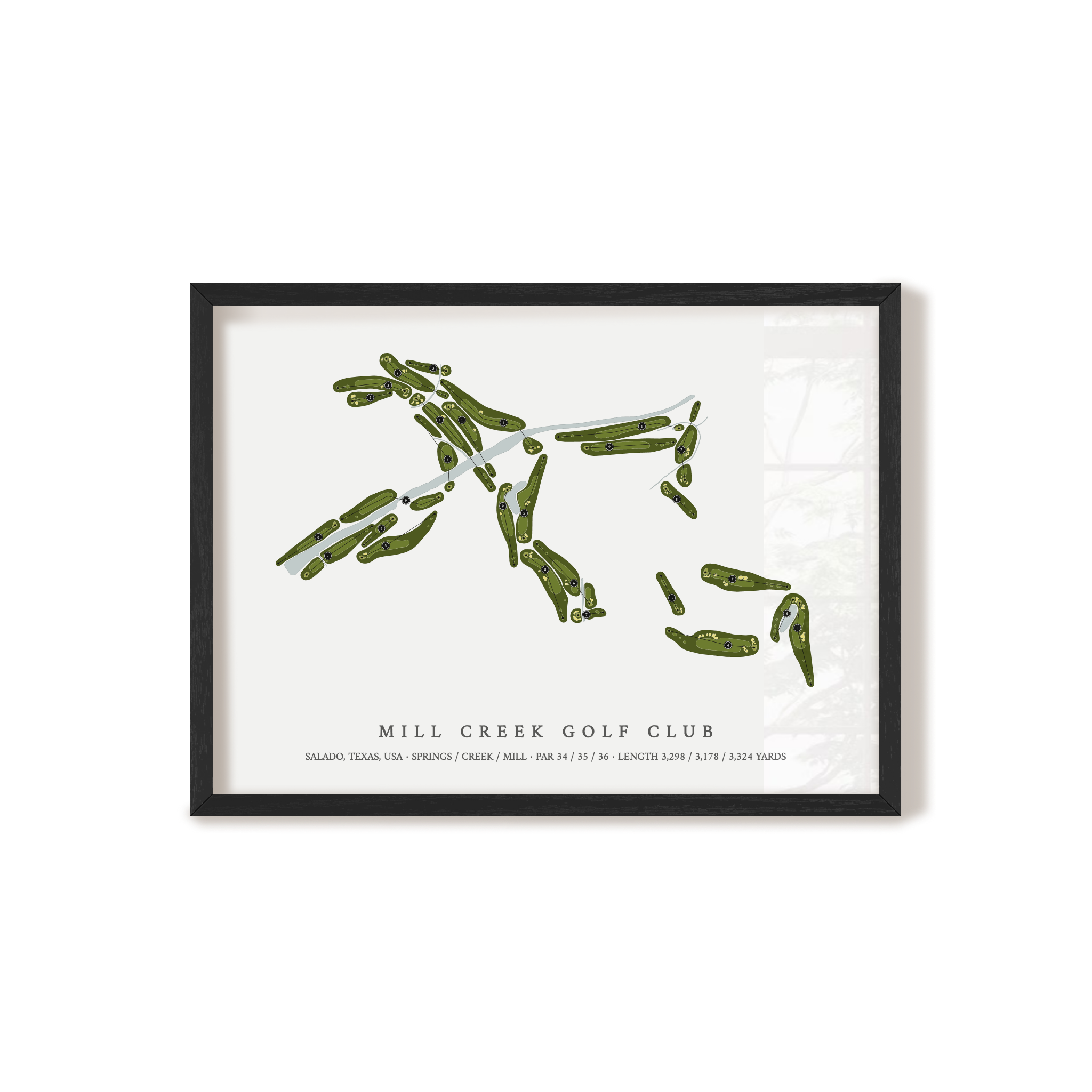 Mill Creek Golf Club | Golf Course Map | Black Frame