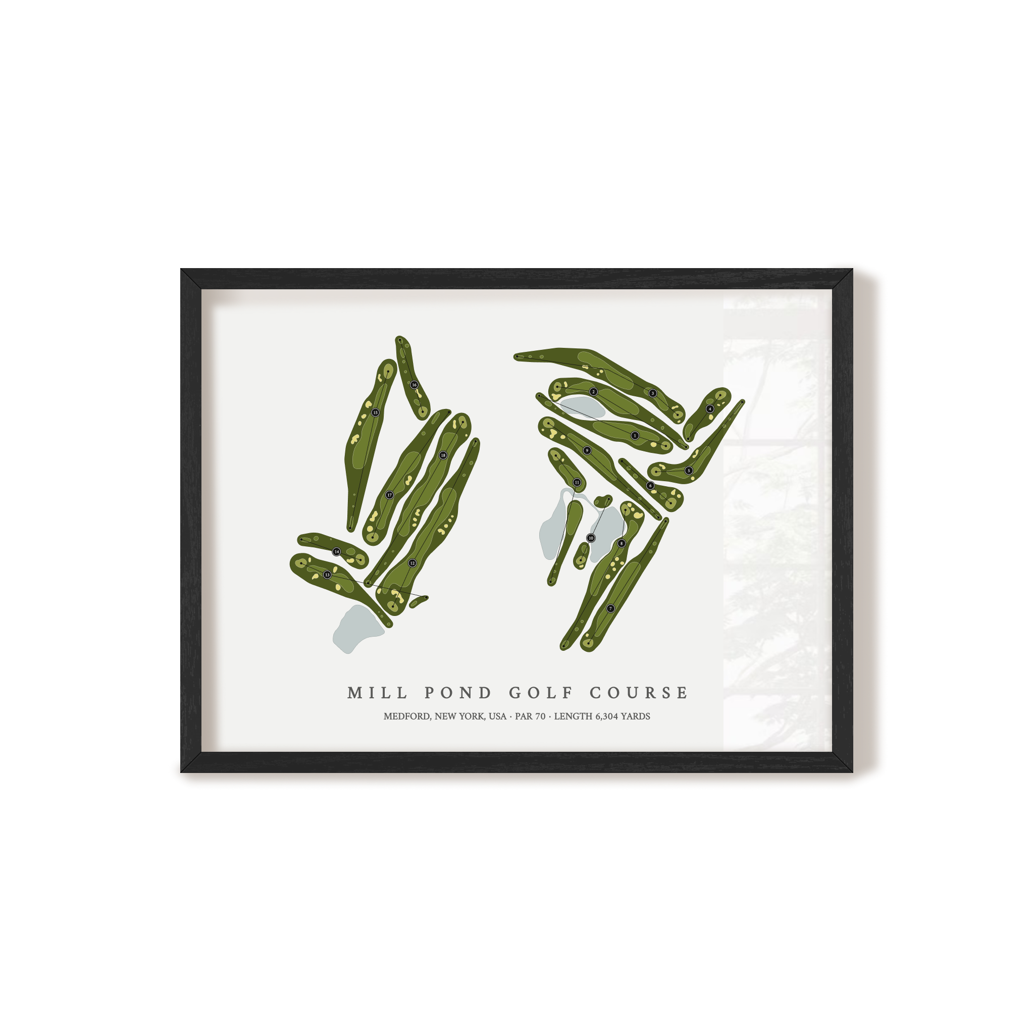 Mill Pond Golf Course | Golf Course Map | Black Frame