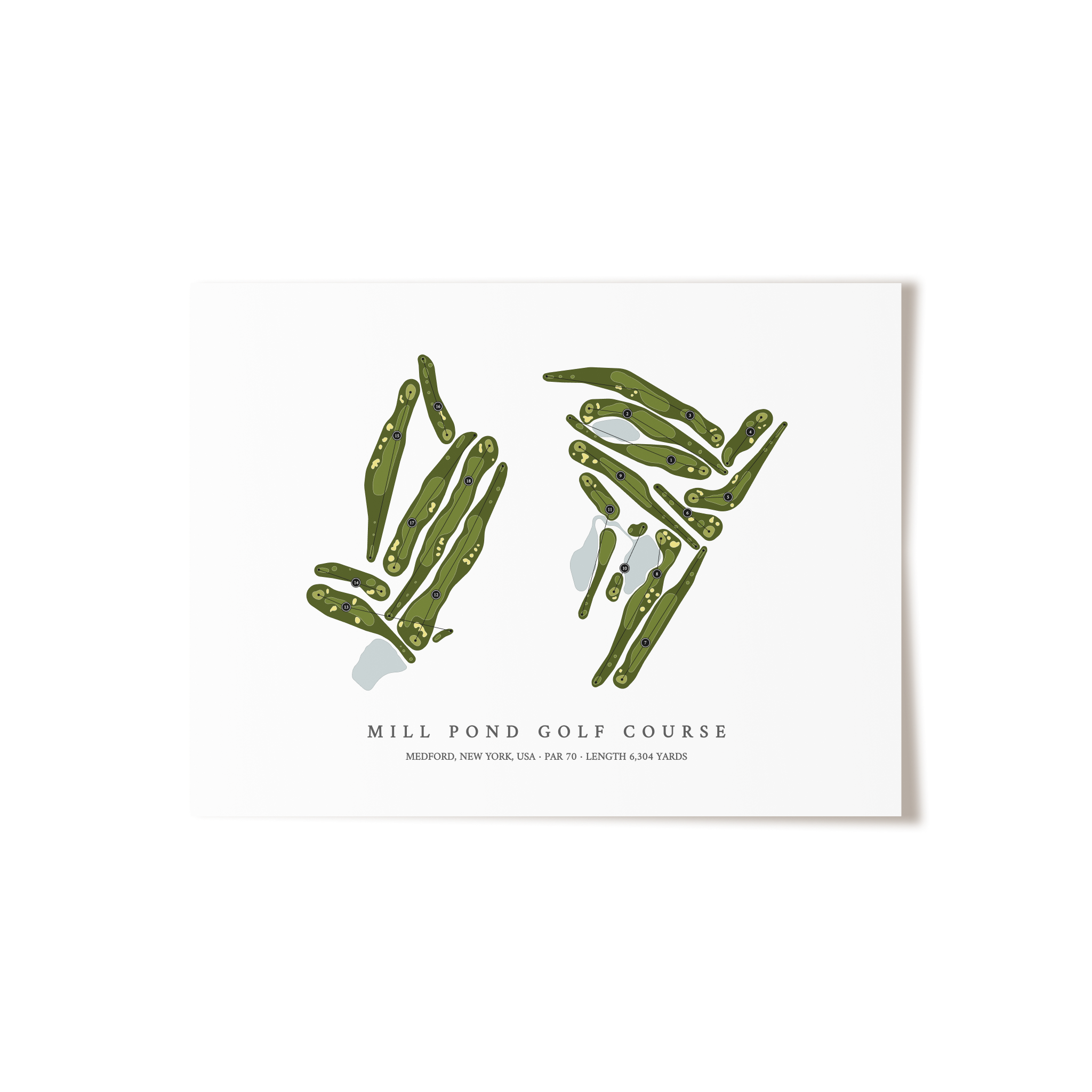 Mill Pond Golf Course | Golf Course Map | Unframed