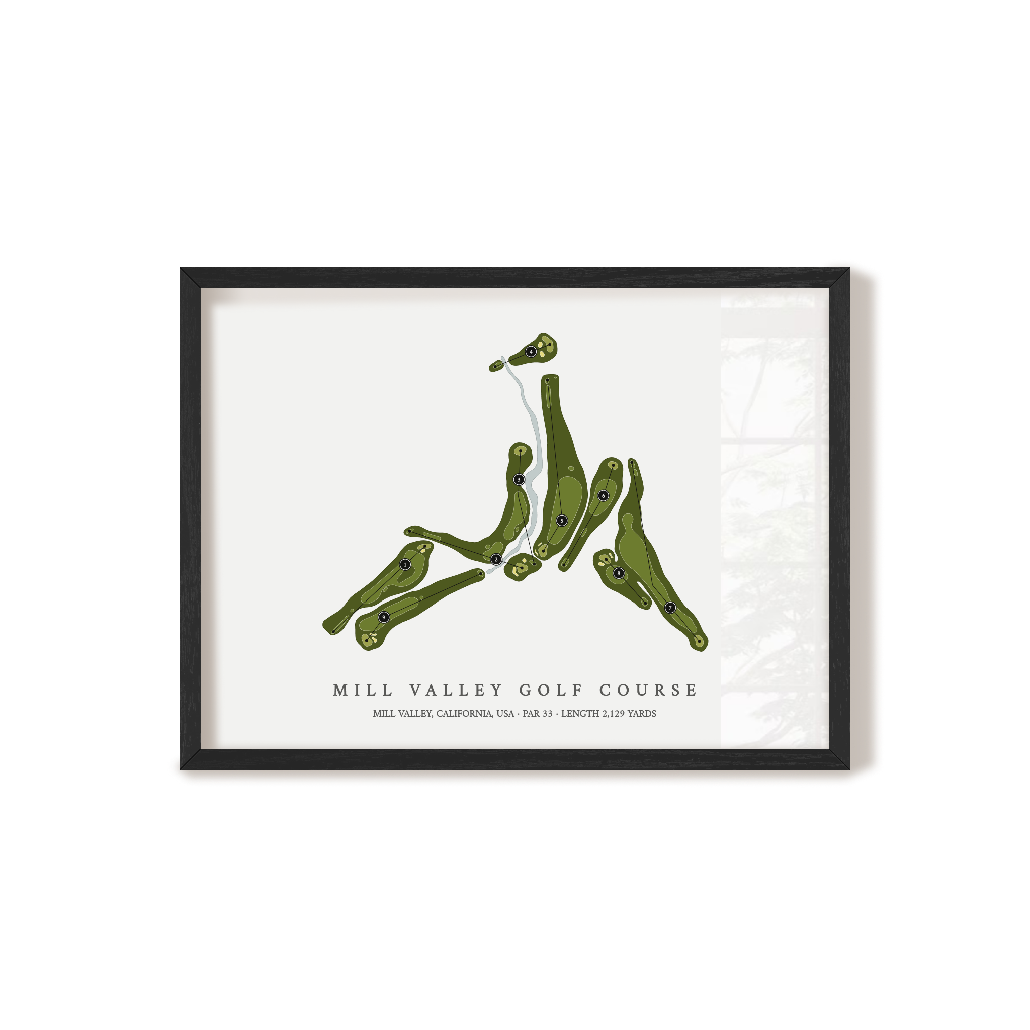Mill Valley Golf Course | Golf Course Map | Black Frame