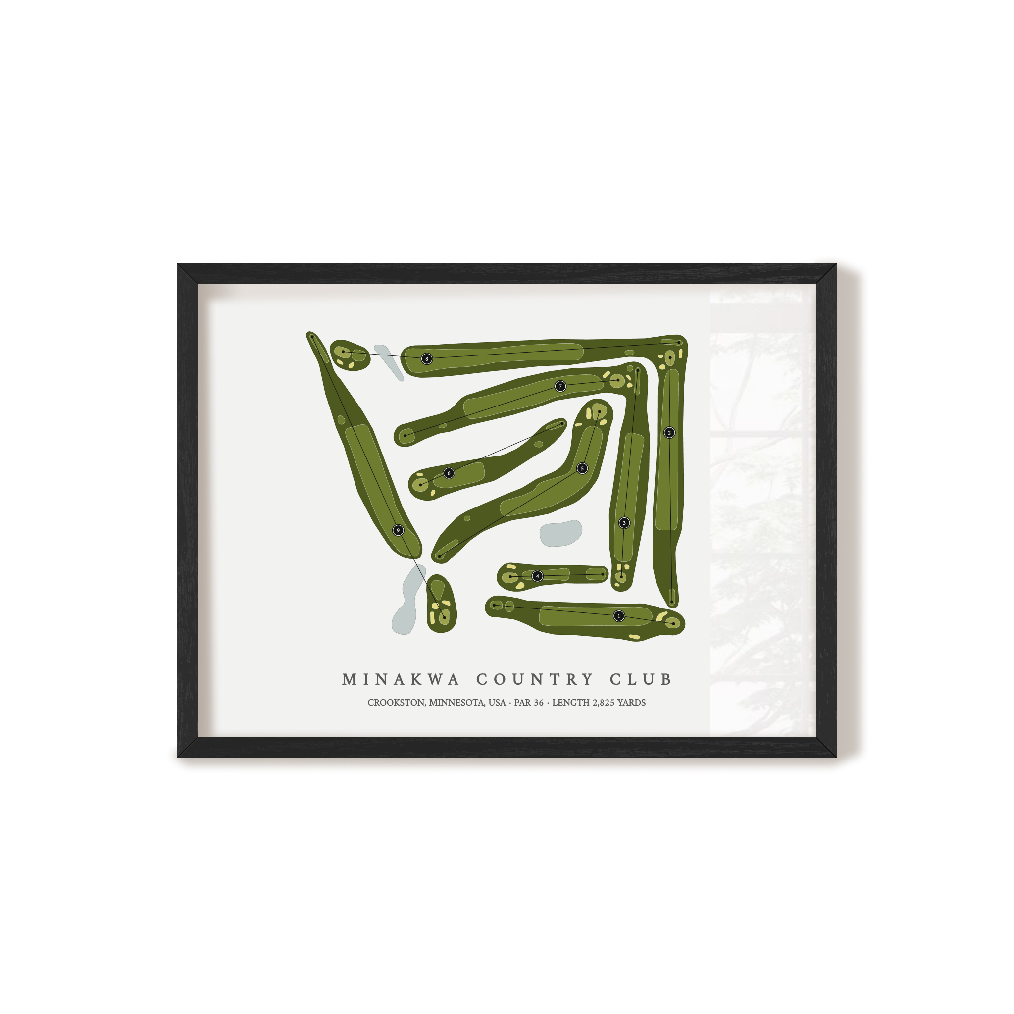 Minakwa Country Club | Golf Course Map | Black Frame
