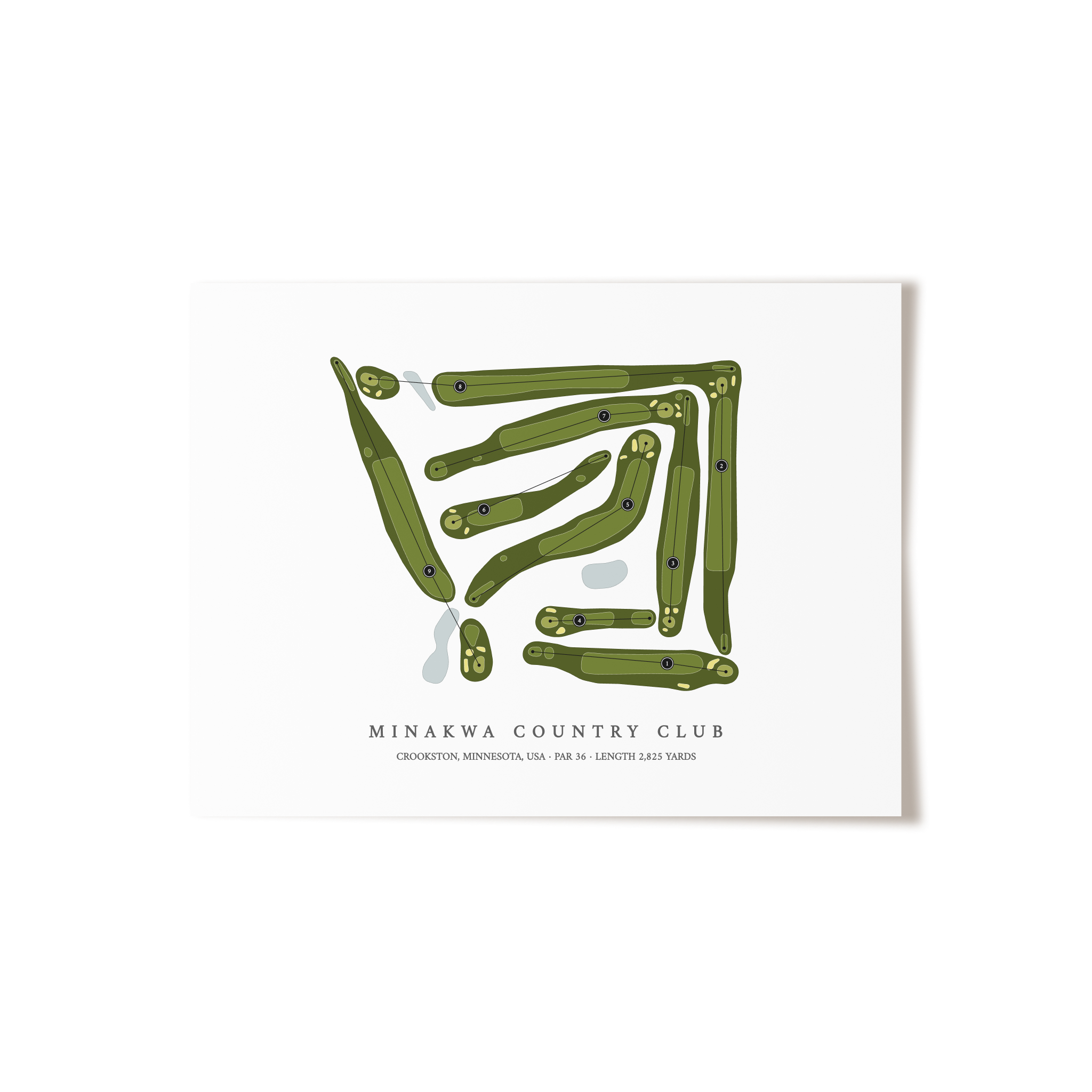 Minakwa Country Club | Golf Course Map | Unframed