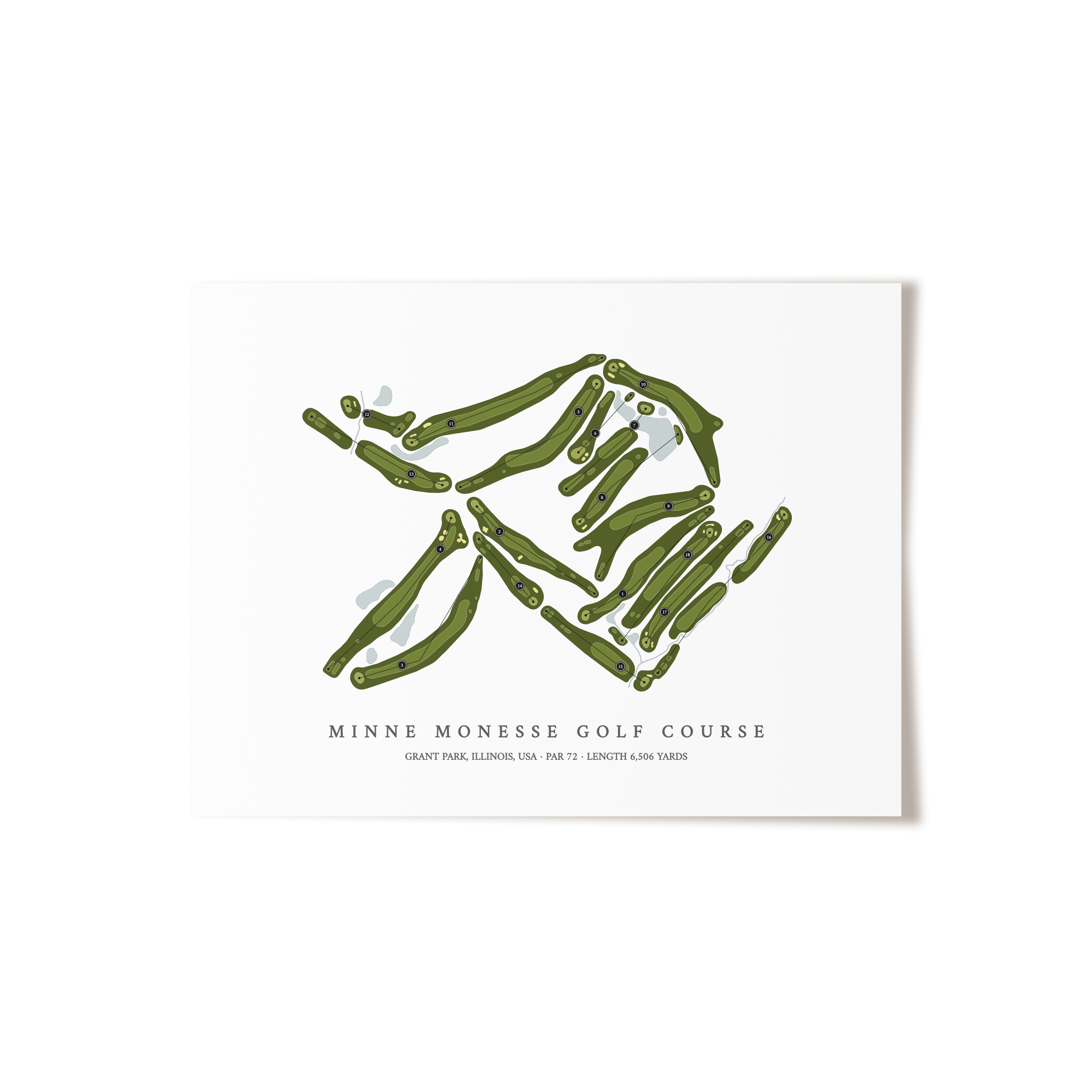 Minne Monesse Golf Course | Golf Course Map | Unframed