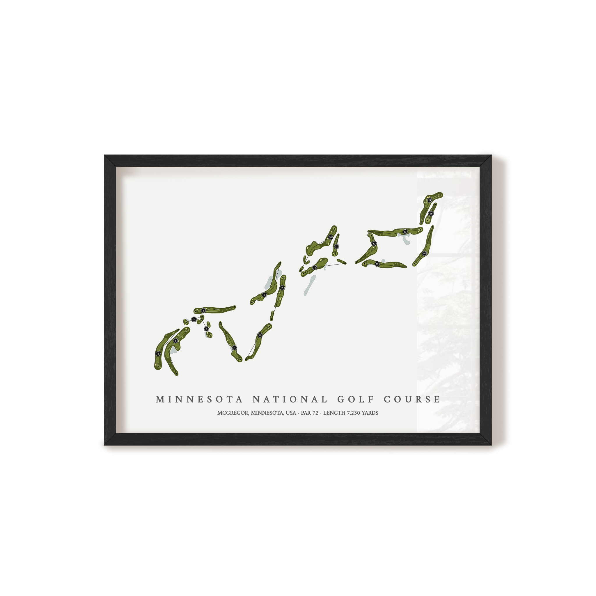 Minnesota National Golf Course | Golf Course Map | Black Frame