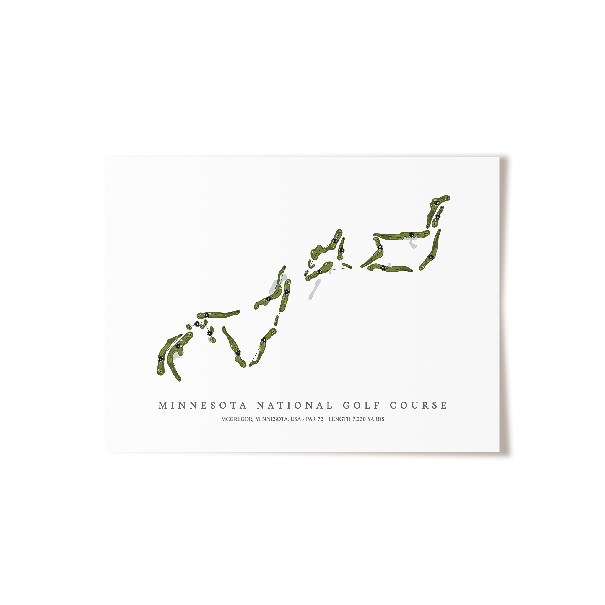 Minnesota National Golf Course | Golf Course Map | Unframed