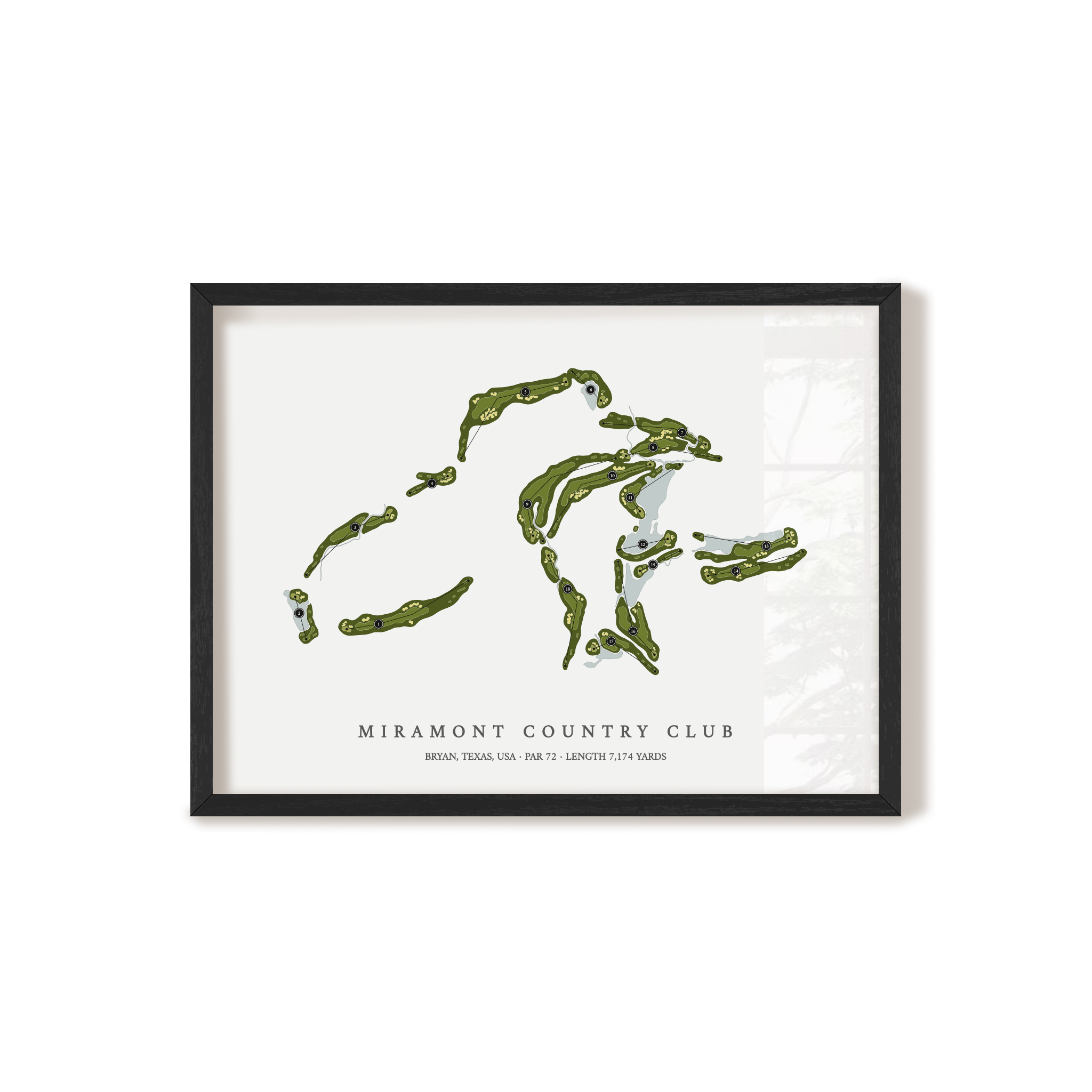 Miramont Country Club | Golf Course Map | Black Frame