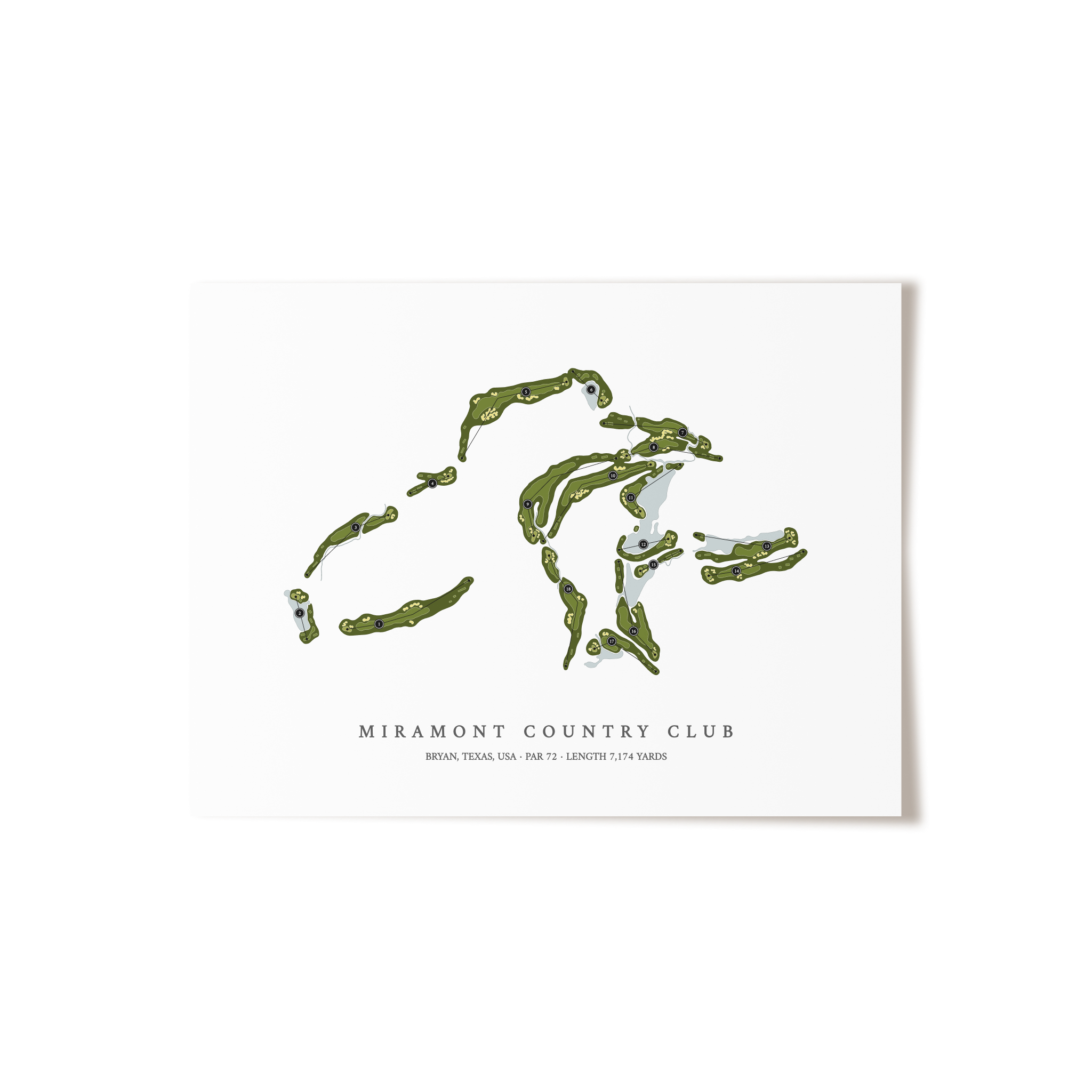 Miramont Country Club | Golf Course Map | Unframed