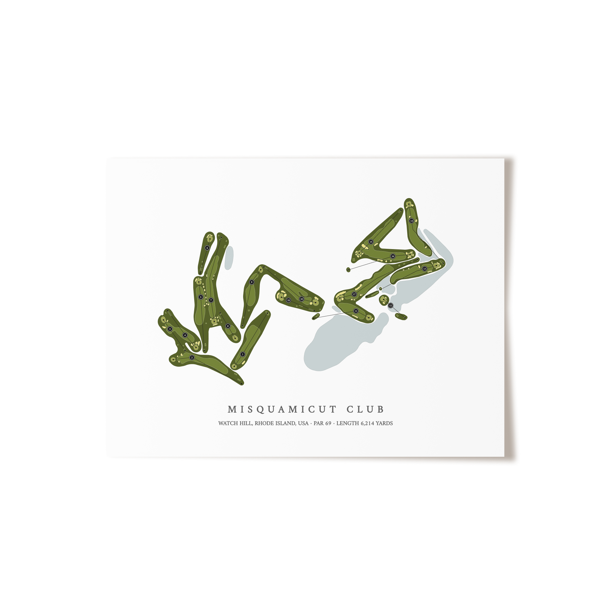 Misquamicut Club | Golf Course Map | Unframed
