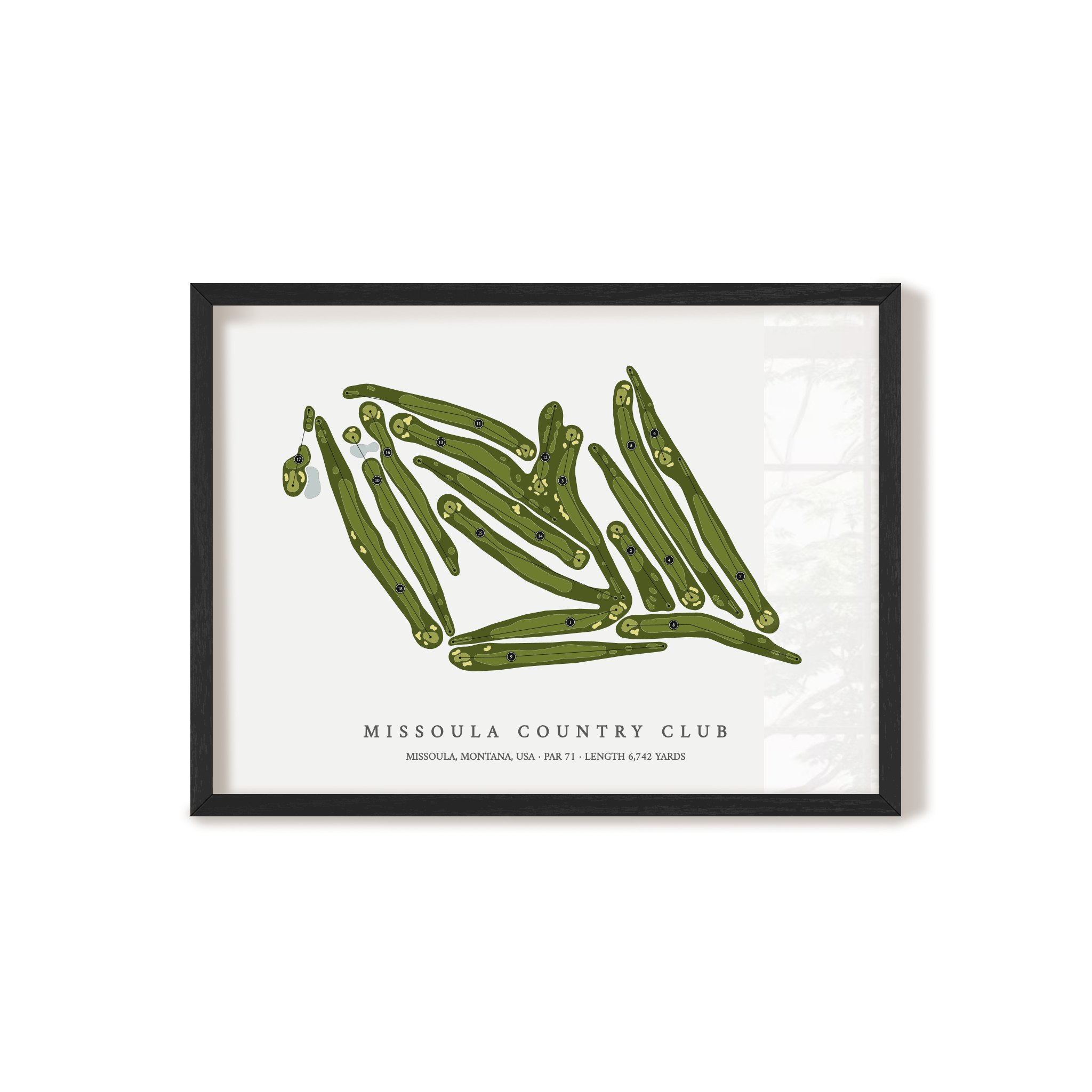 Missoula Country Club | Golf Course Map | Black Frame