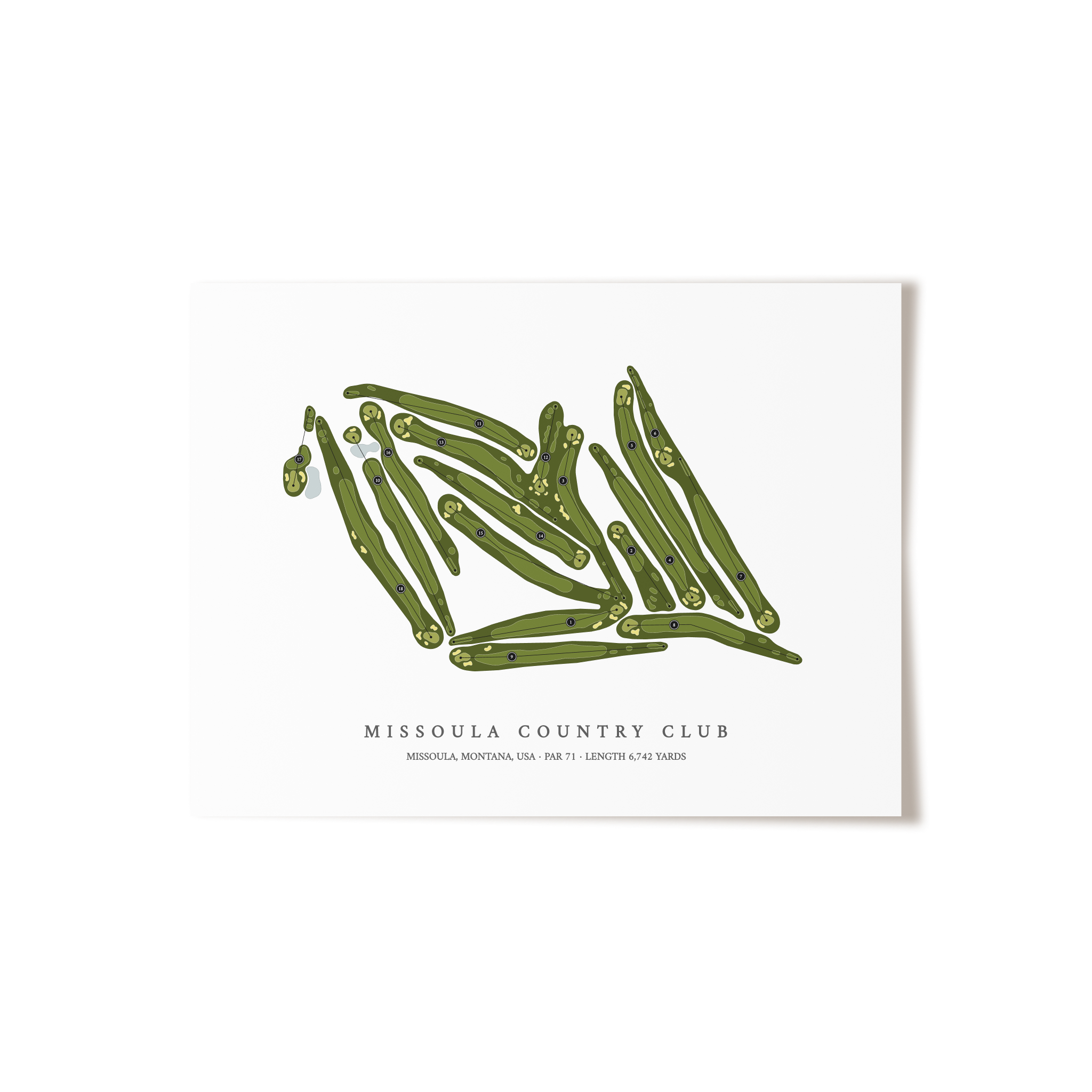 Missoula Country Club | Golf Course Map | Unframed