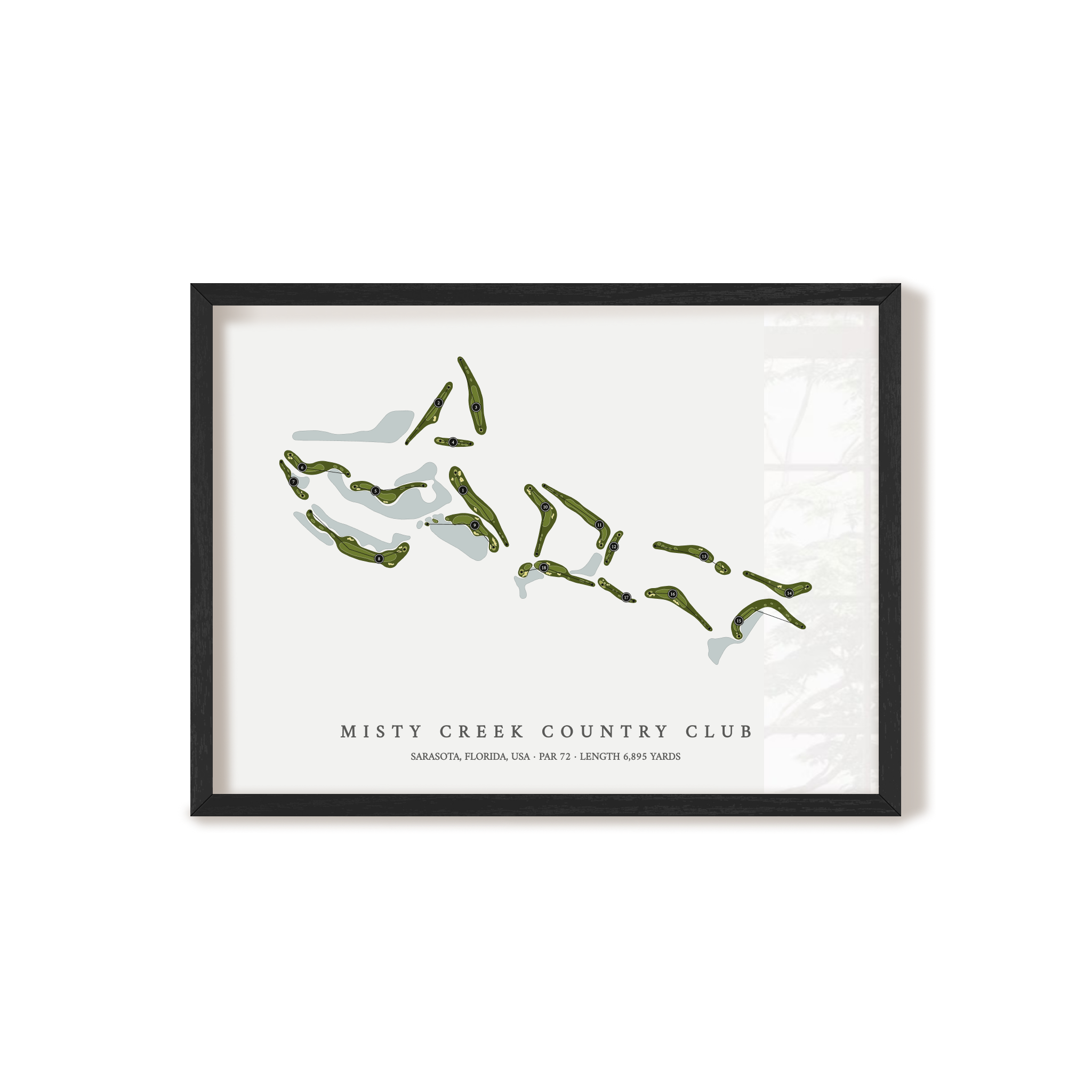 Misty Creek Country Club | Golf Course Map | Black Frame