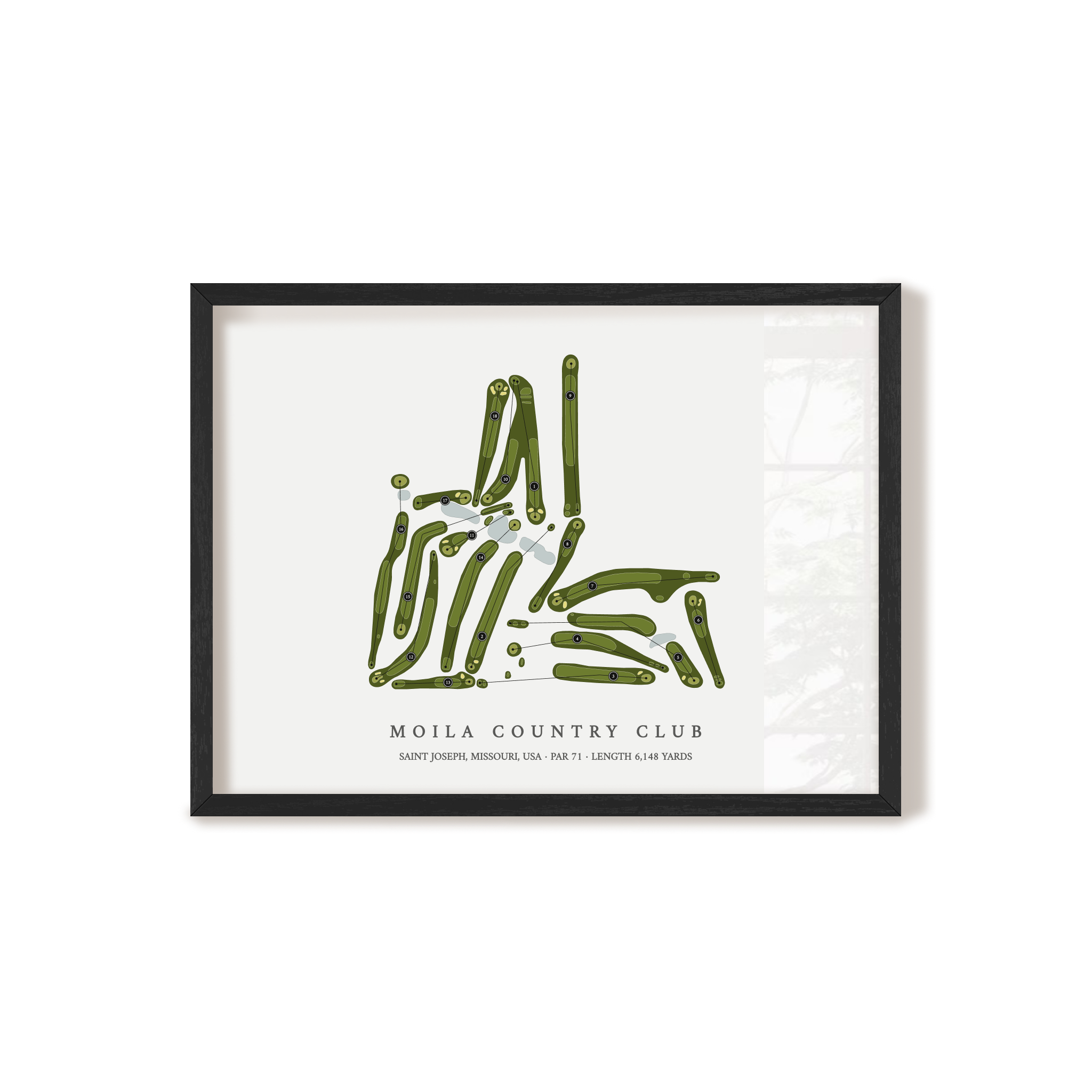 Moila Country Club | Golf Course Map | Black Frame