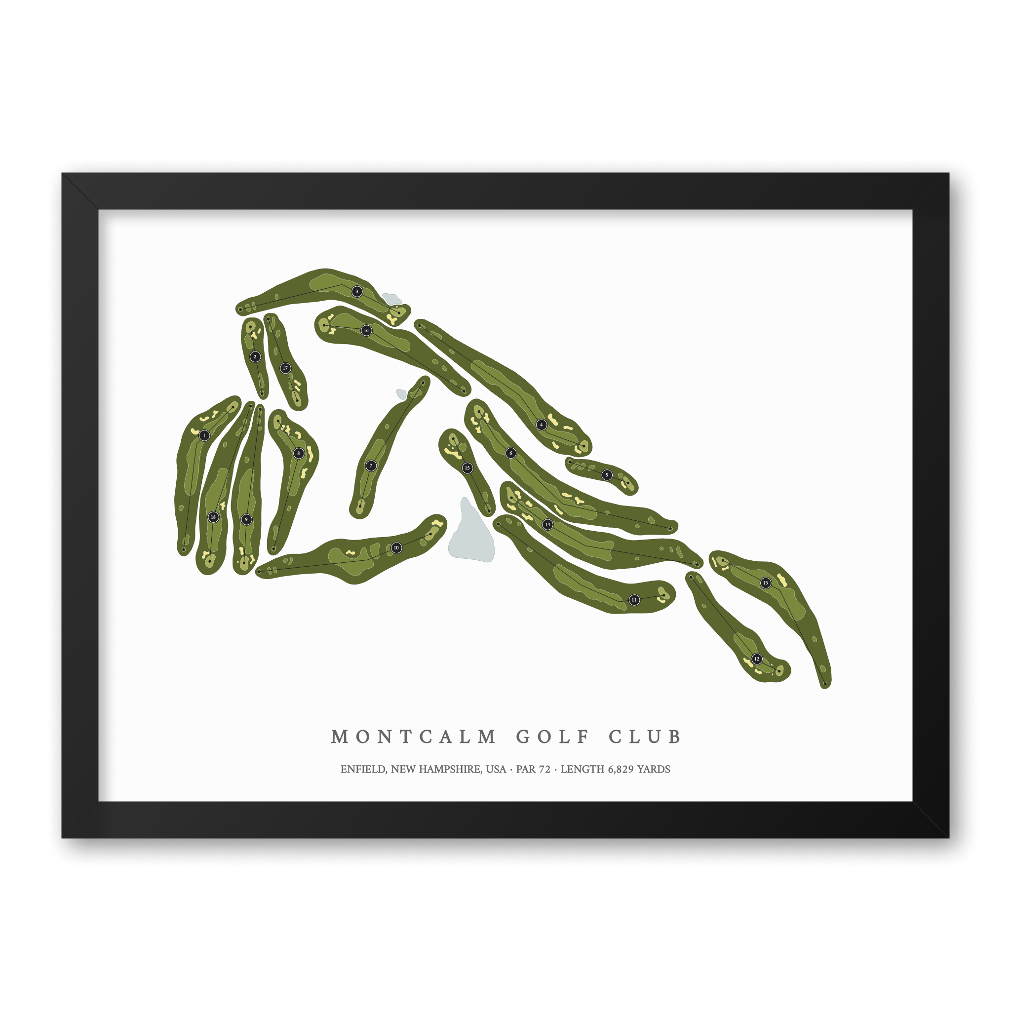 Montcalm Golf Club | Golf Course Map | Black Frame