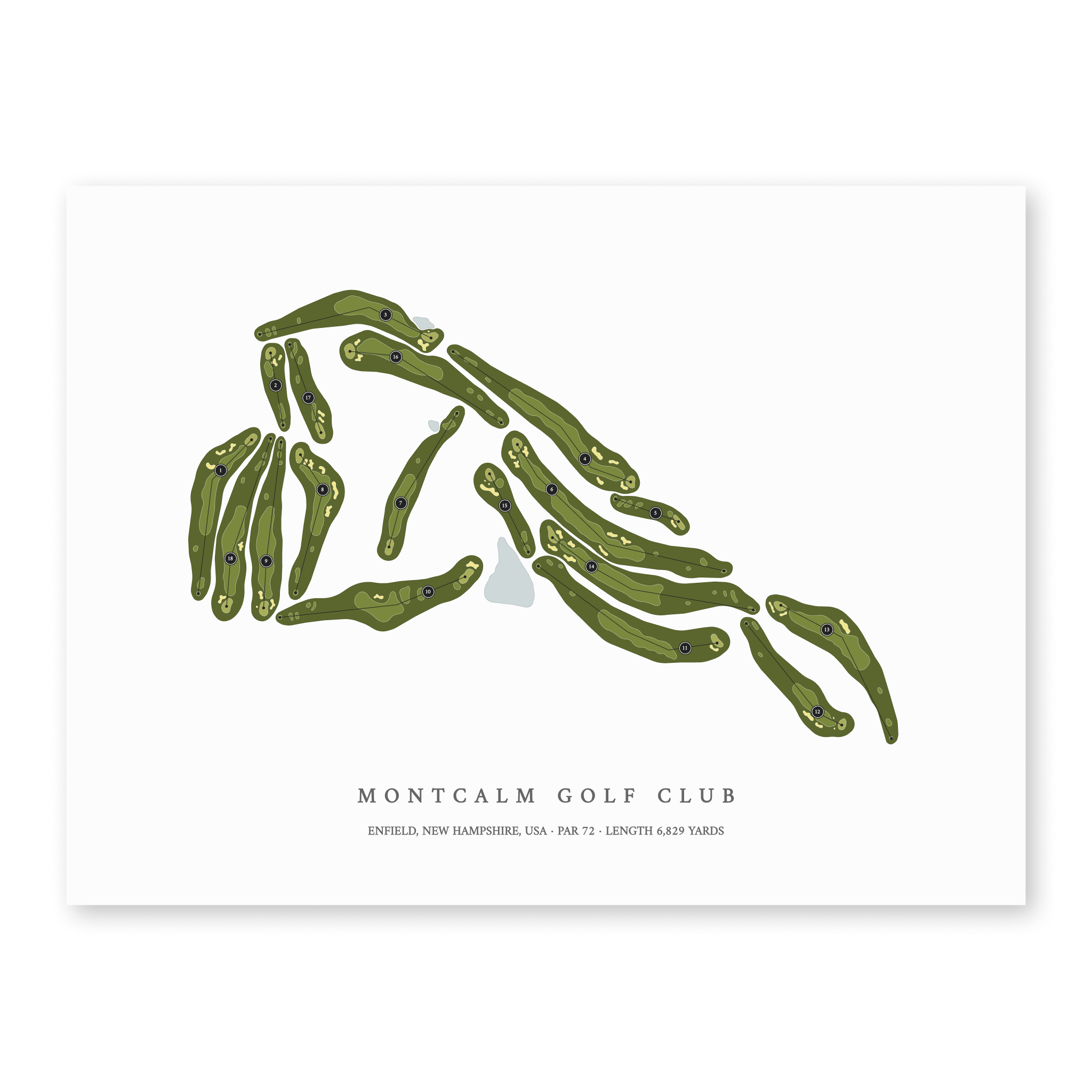 Montcalm Golf Club | Golf Course Map | Unframed