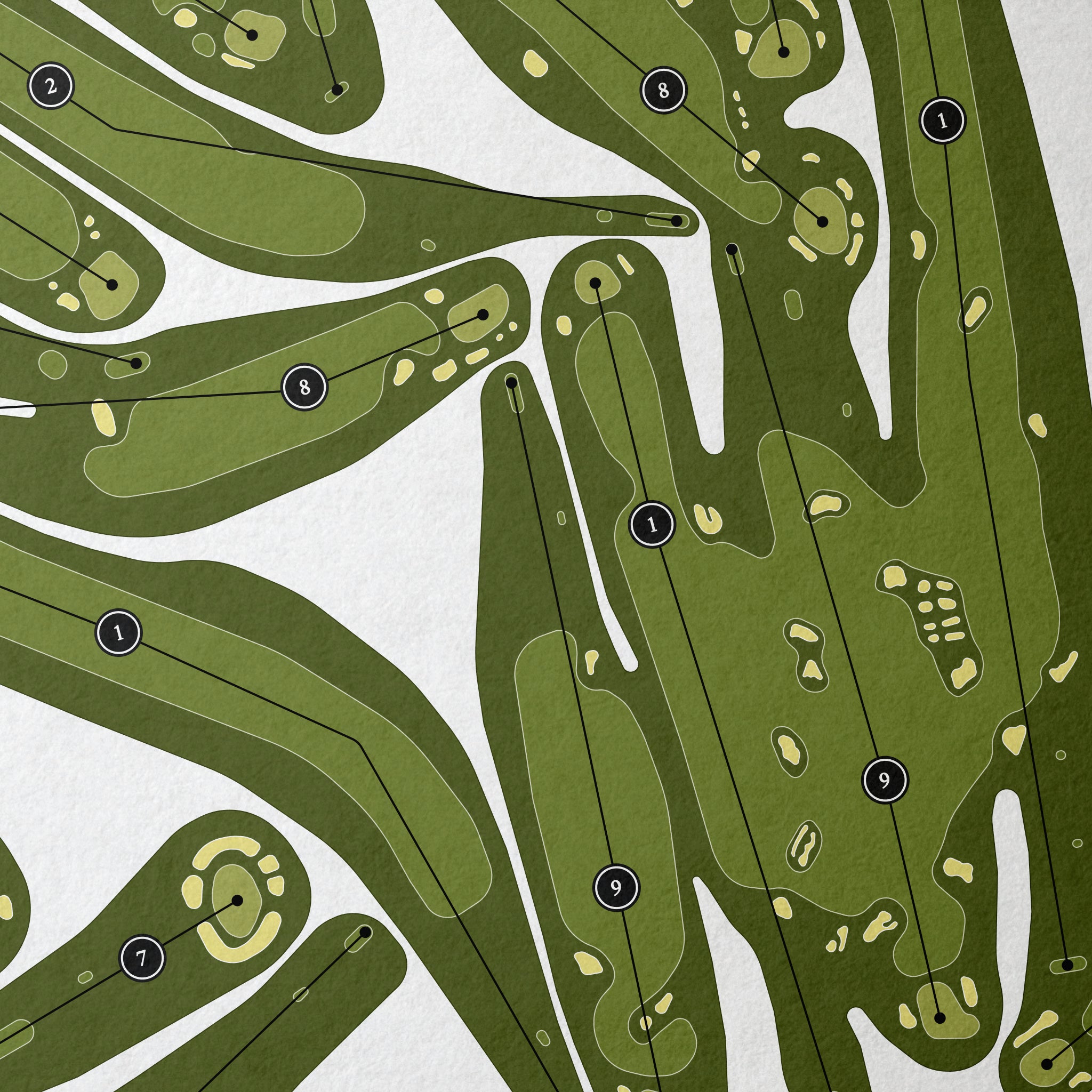 Montclair Golf Club | Golf Course Print | Close Up