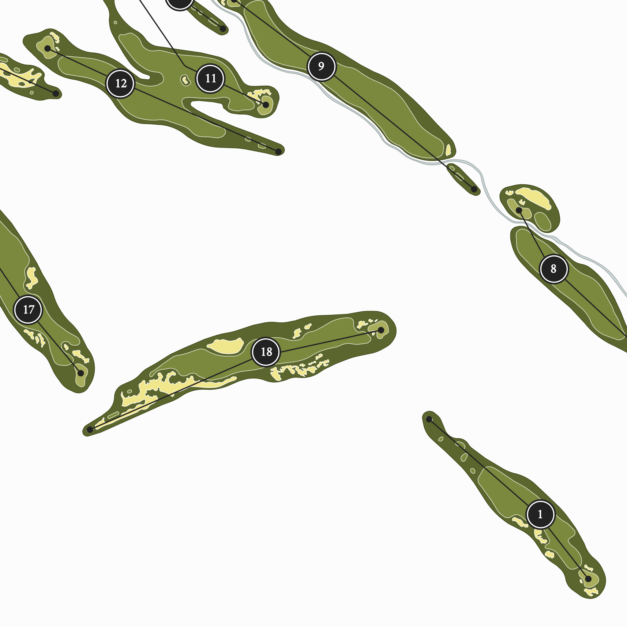 Monterey Peninsula Country Club - Dunes Course | Golf Course Map | Close Up