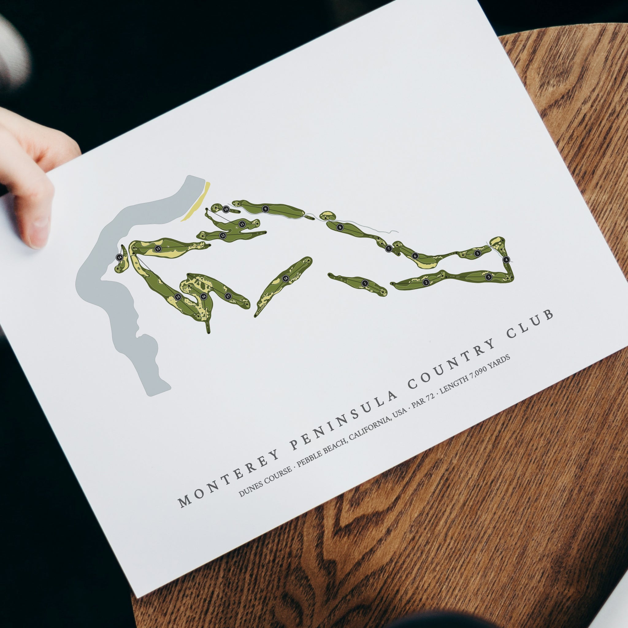 Monterey Peninsula Country Club - Dunes Course | Golf Course Map | With Laptop