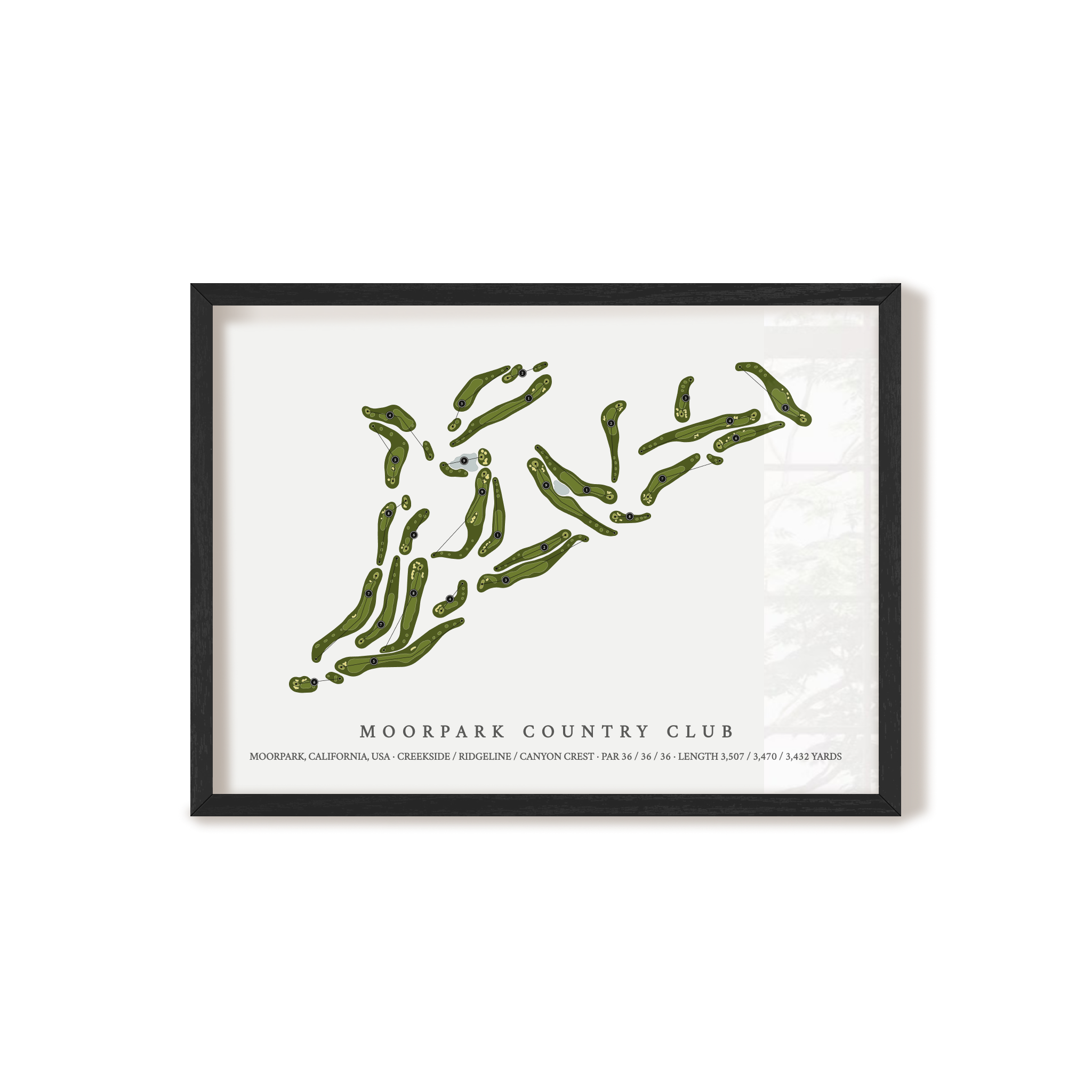 Moorpark Country Club | Golf Course Map | Black Frame
