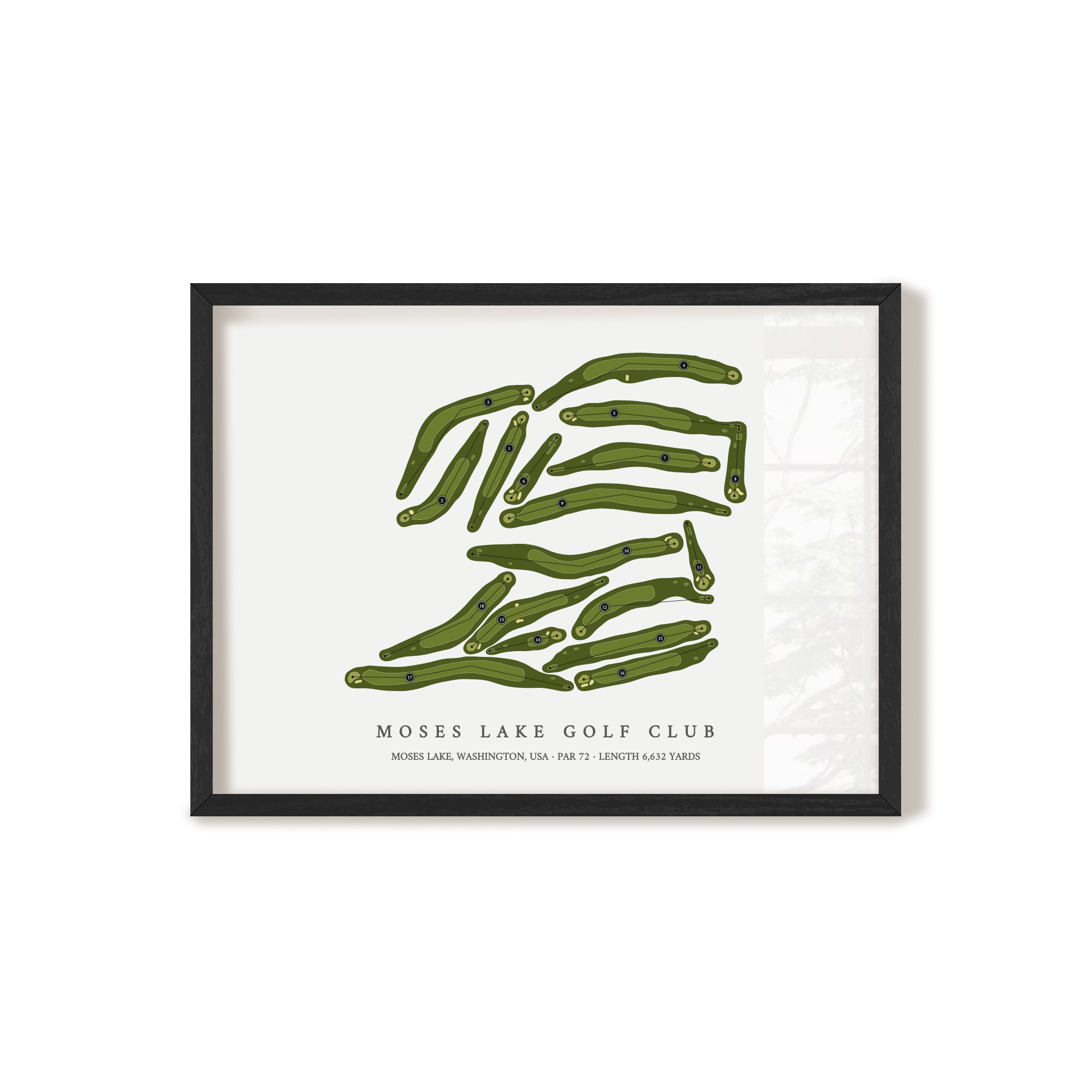 Moses Lake Golf Club | Golf Course Map | Black Frame