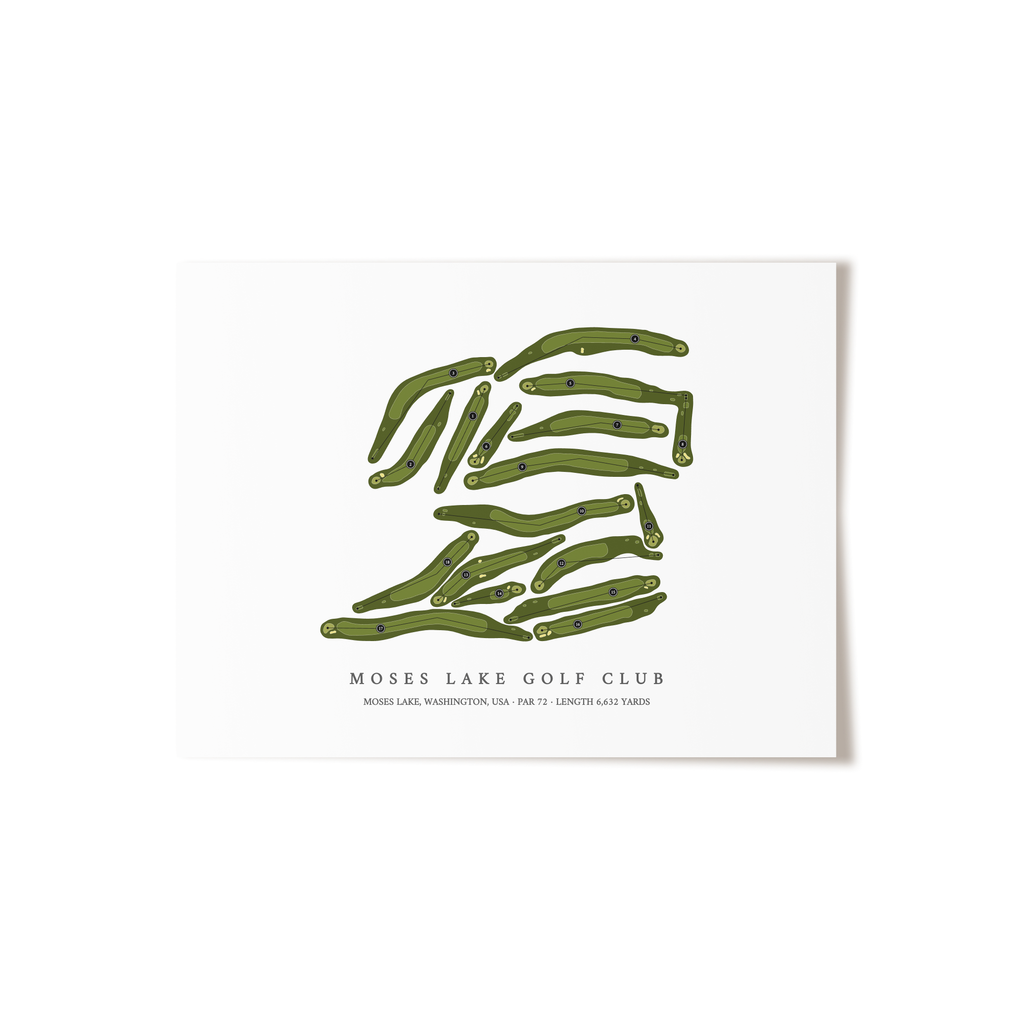 Moses Lake Golf Club | Golf Course Map | Unframed