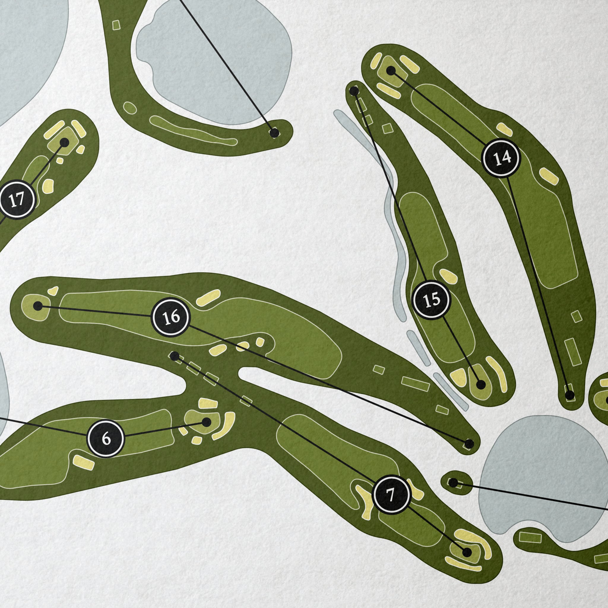 Mountain Lake | Golf Course Map | Close Up