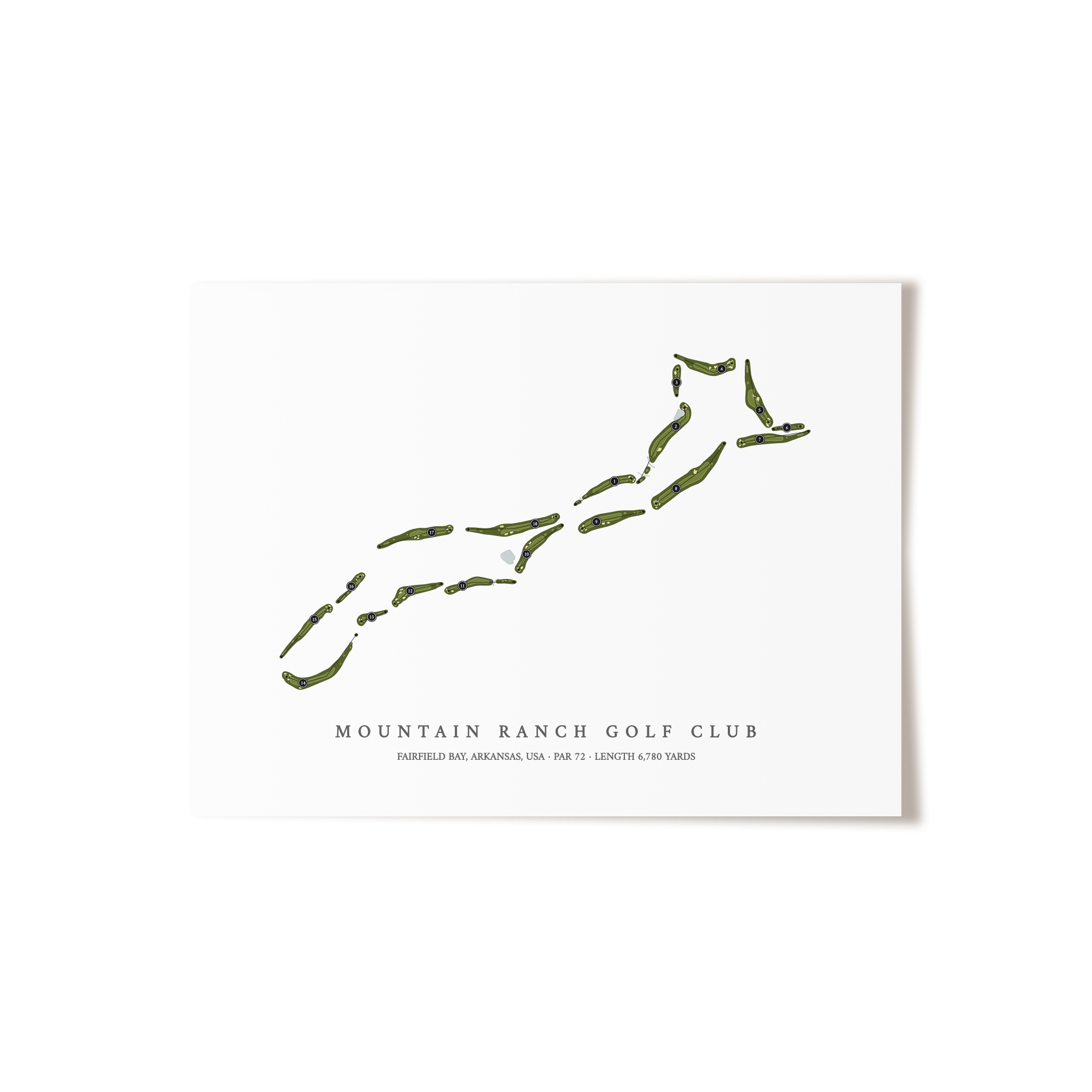 Mountain Ranch Golf Club | Golf Course Map | Unframed