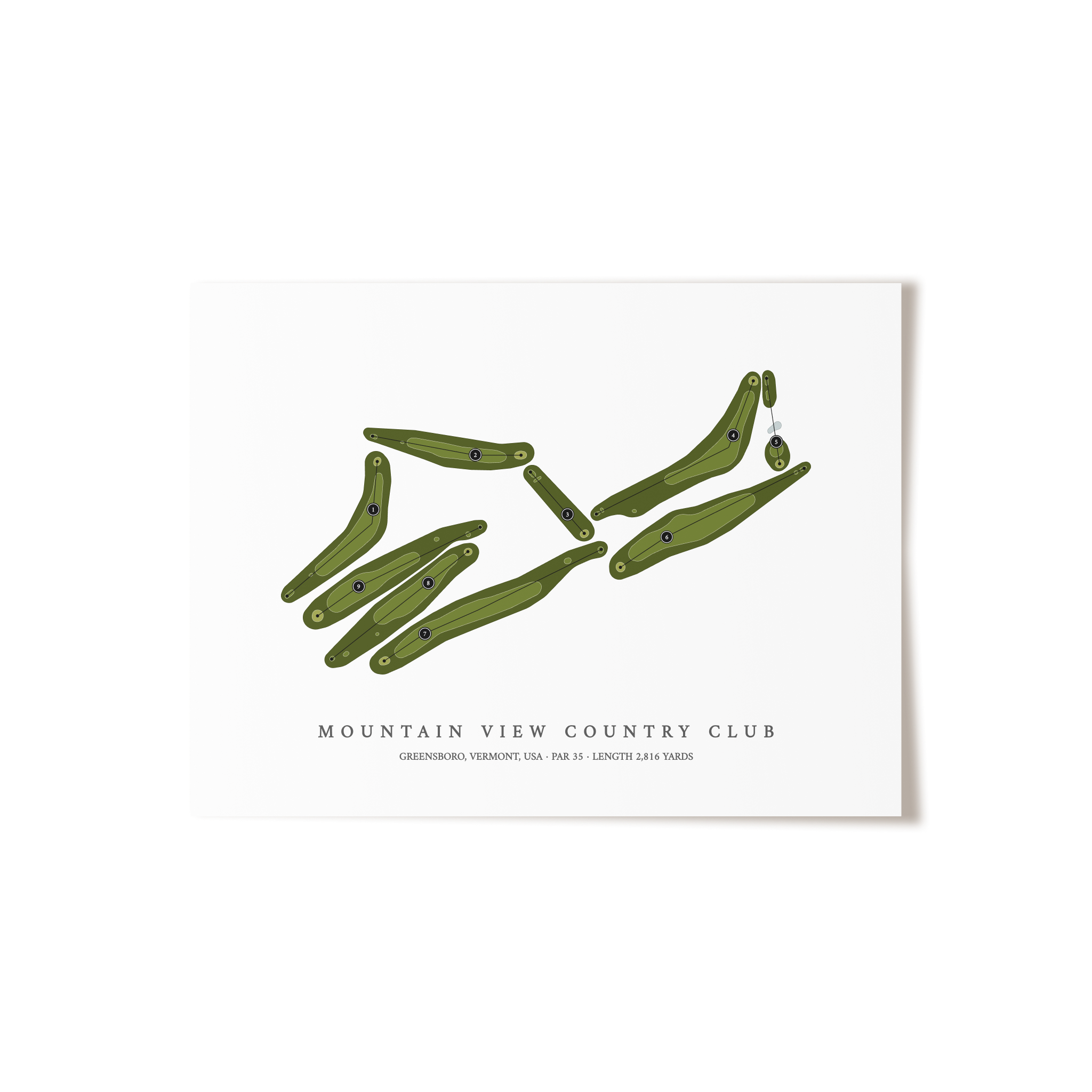 Mountain View Country Club | Golf Course Map | Unframed