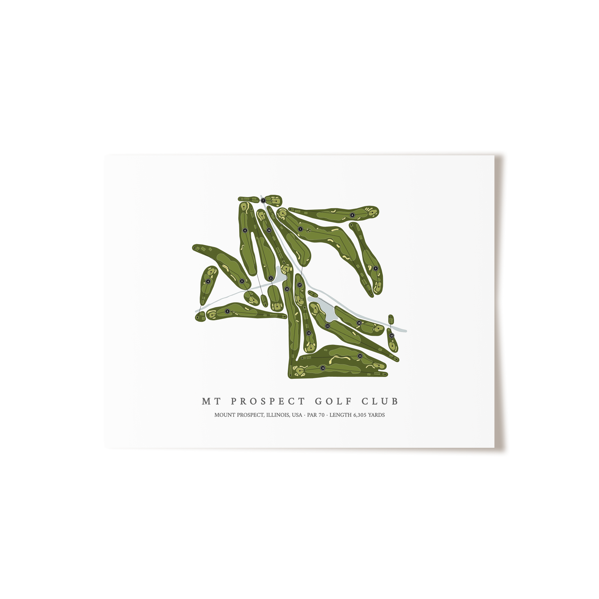 Mt Prospect Golf Club | Golf Course Map | Unframed