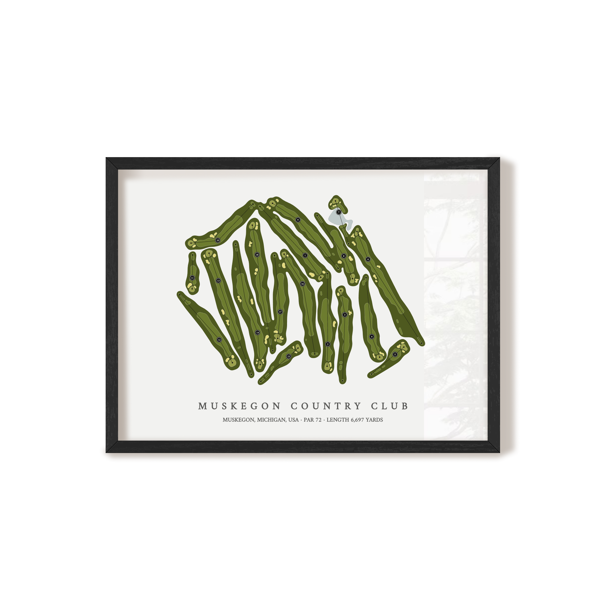Muskegon Country Club | Golf Course Print | Black Frame