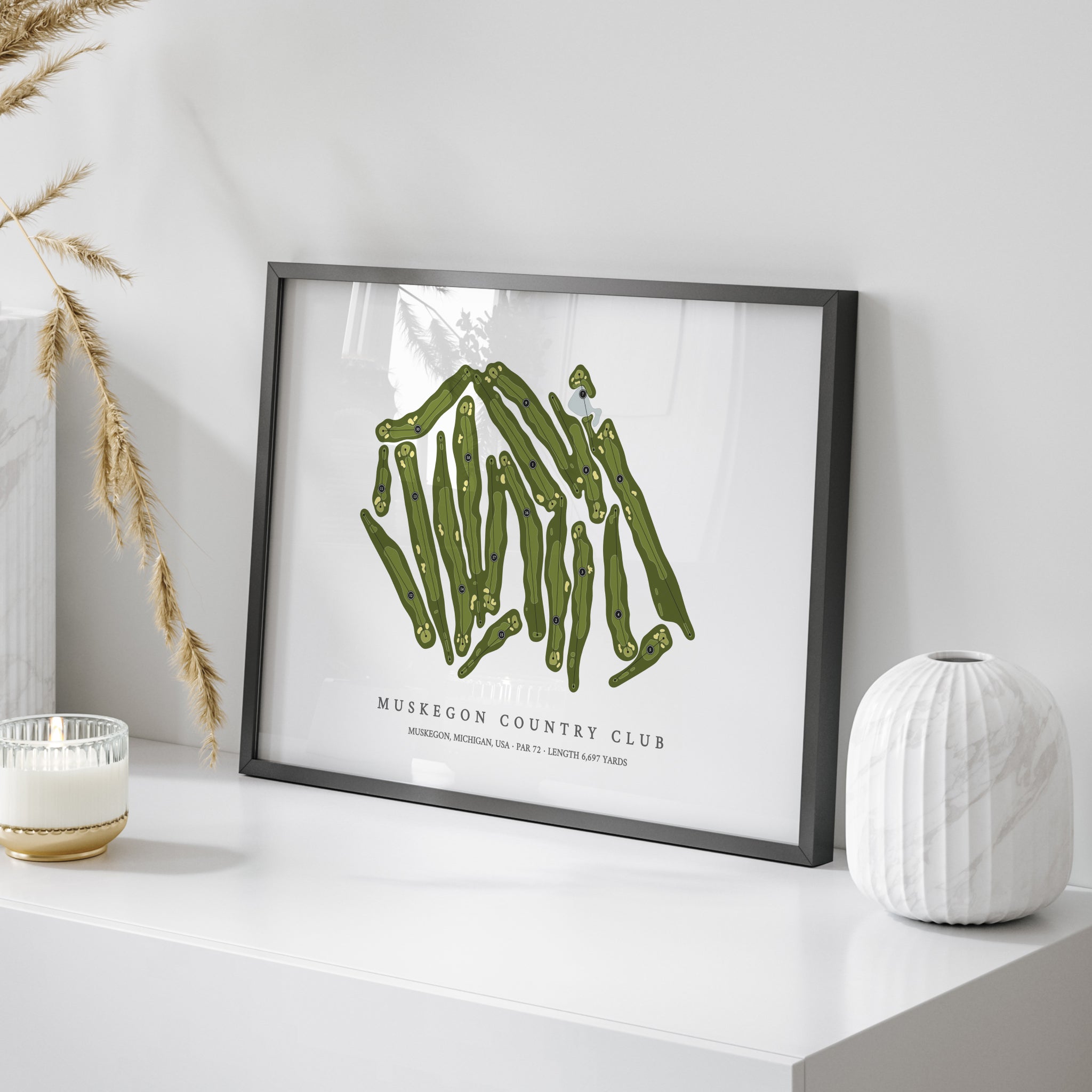 Muskegon Country Club | Golf Course Print | On Table